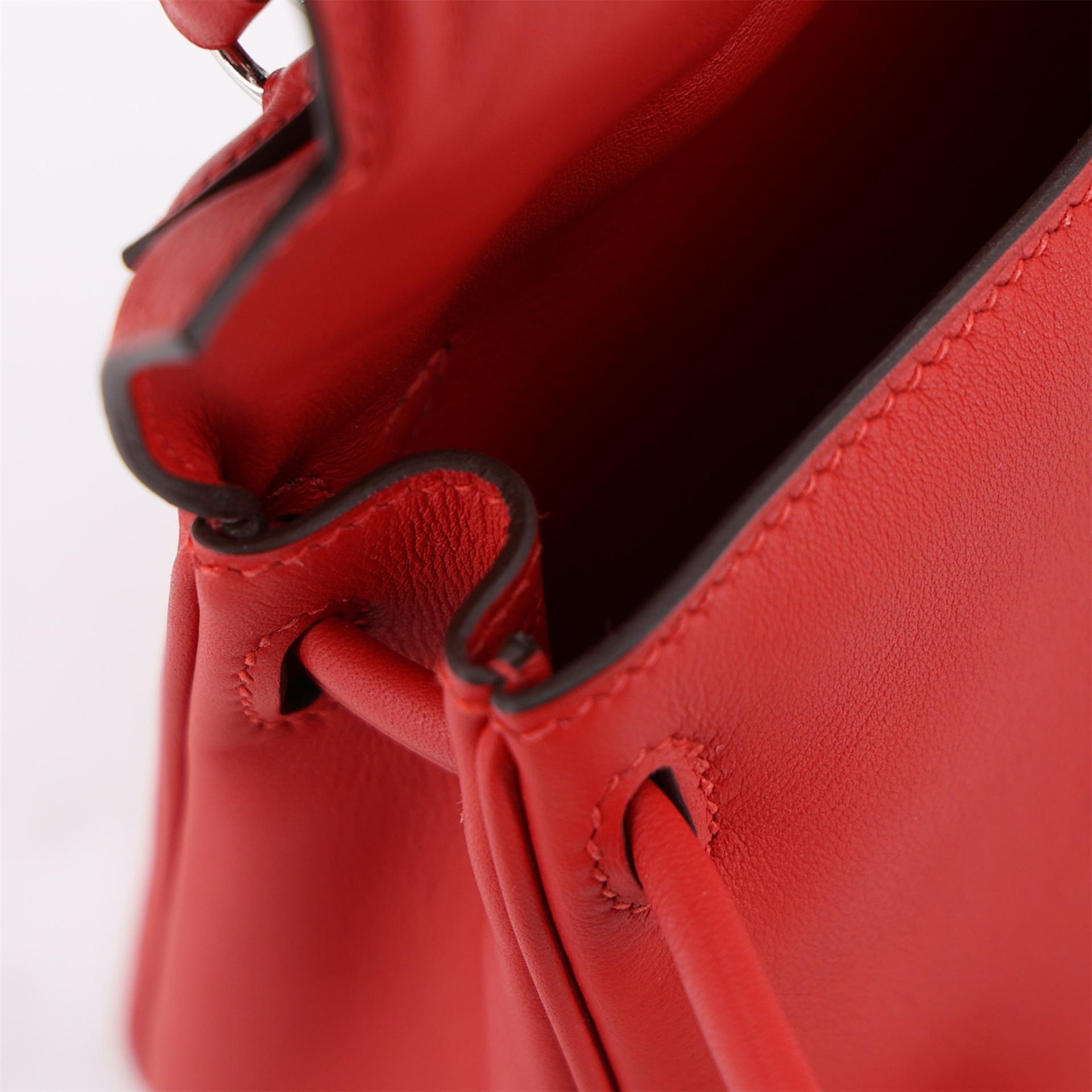 全新 HERMÈS 愛馬仕 限量收藏款 Kelly Doll O5 陽光紅 Rouge Radieux 55 愛馬仕紅 Rouge H Swift牛皮 銀扣 K刻 2025年 - 12