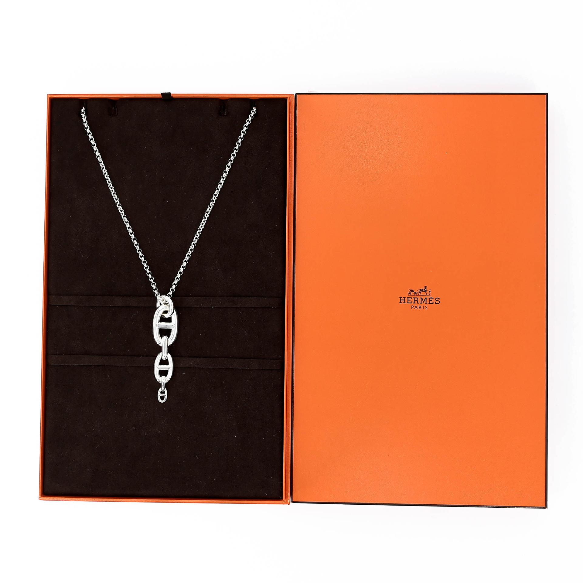 Brand New ( Rank N ) HERMÈS Chaine d'ancre Enchainee pendant GM Silver Silver 925 - 3