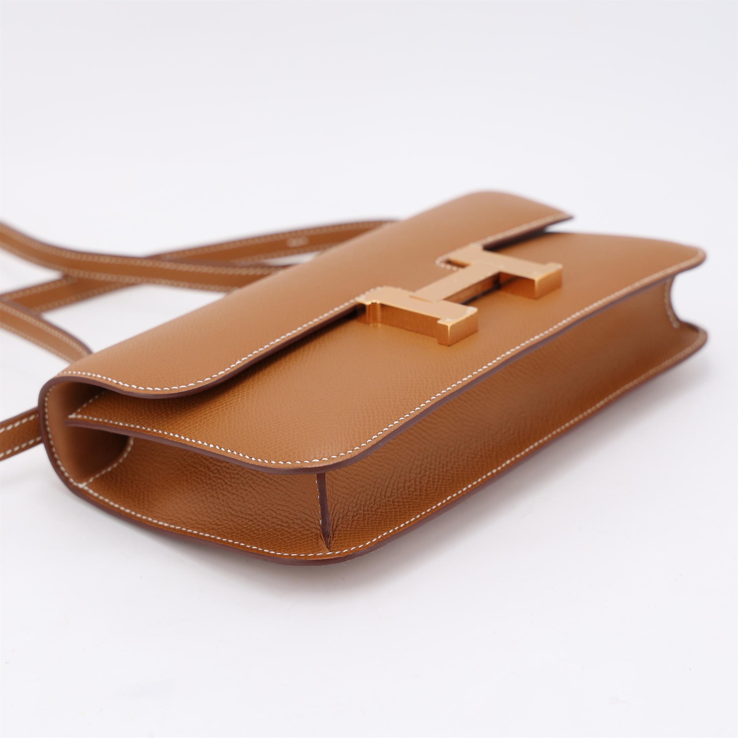 Excellent ( Rank SA ) HERMÈS Constance Elan Gold (37) Epsom Rose Gold hardware K (2025) - 4