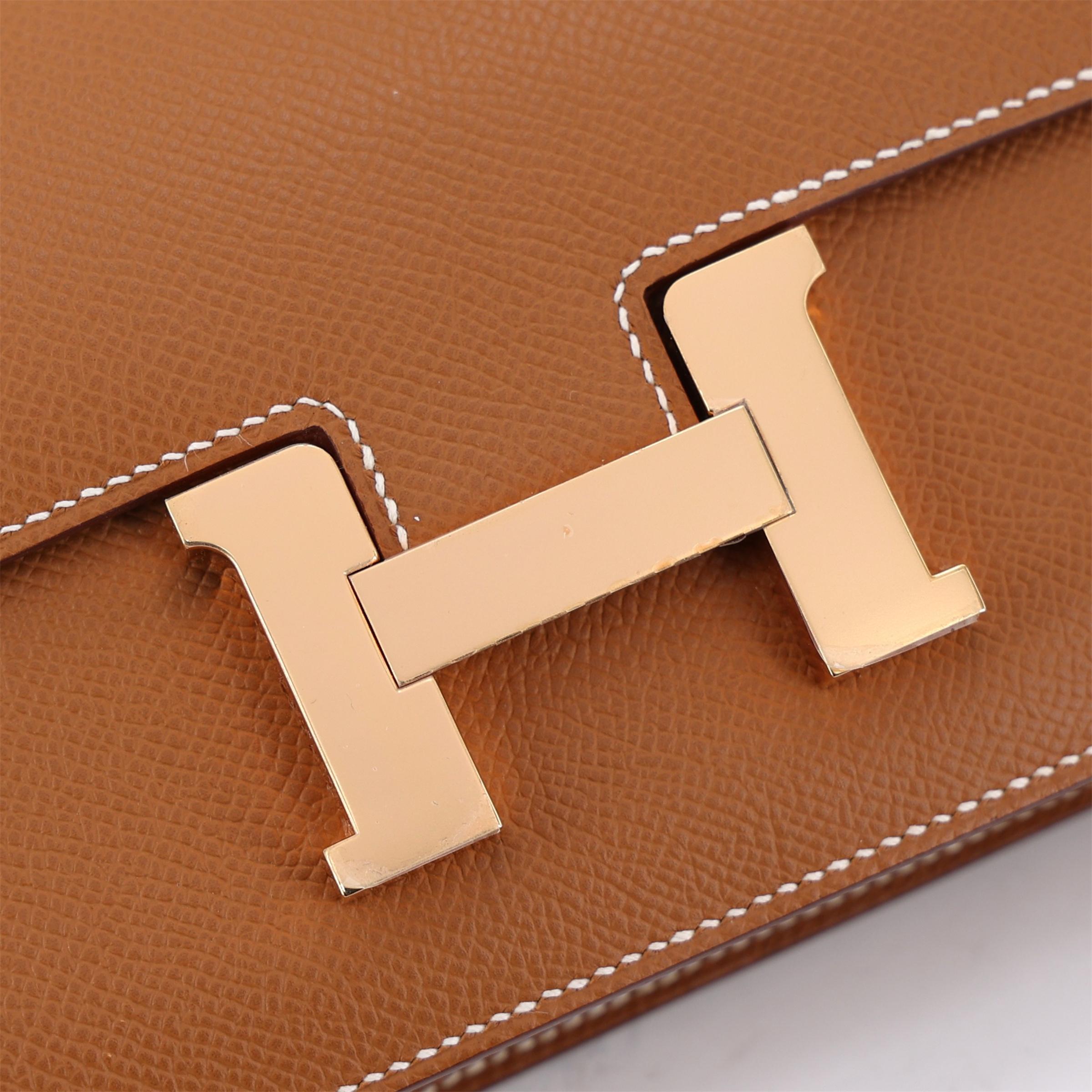 Excellent ( Rank SA ) HERMÈS Constance Elan Gold (37) Epsom Rose Gold hardware K (2025) - 8