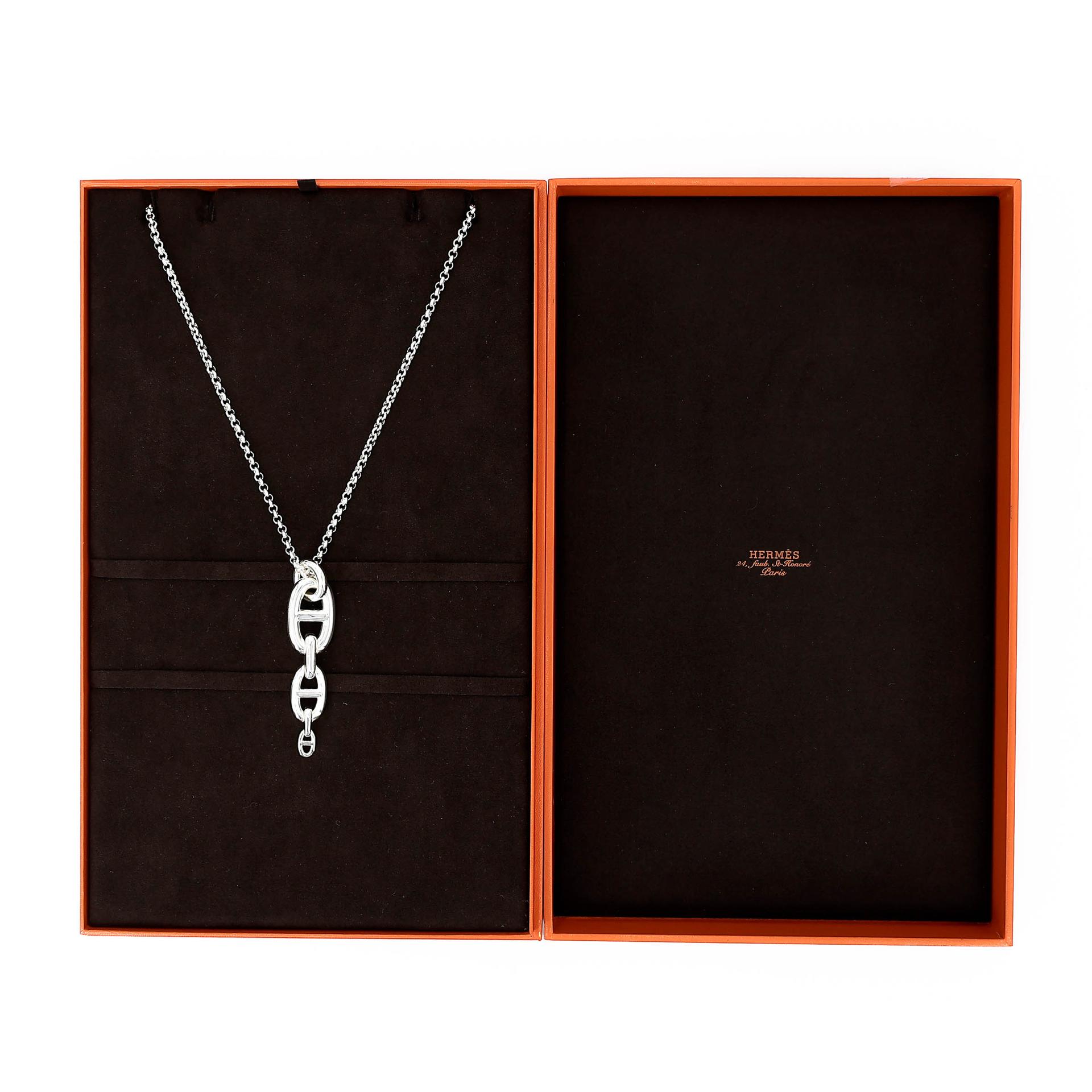 Brand New ( Rank N ) HERMÈS Chaine d'ancre Enchainee pendant GM Silver Silver 925 - 4