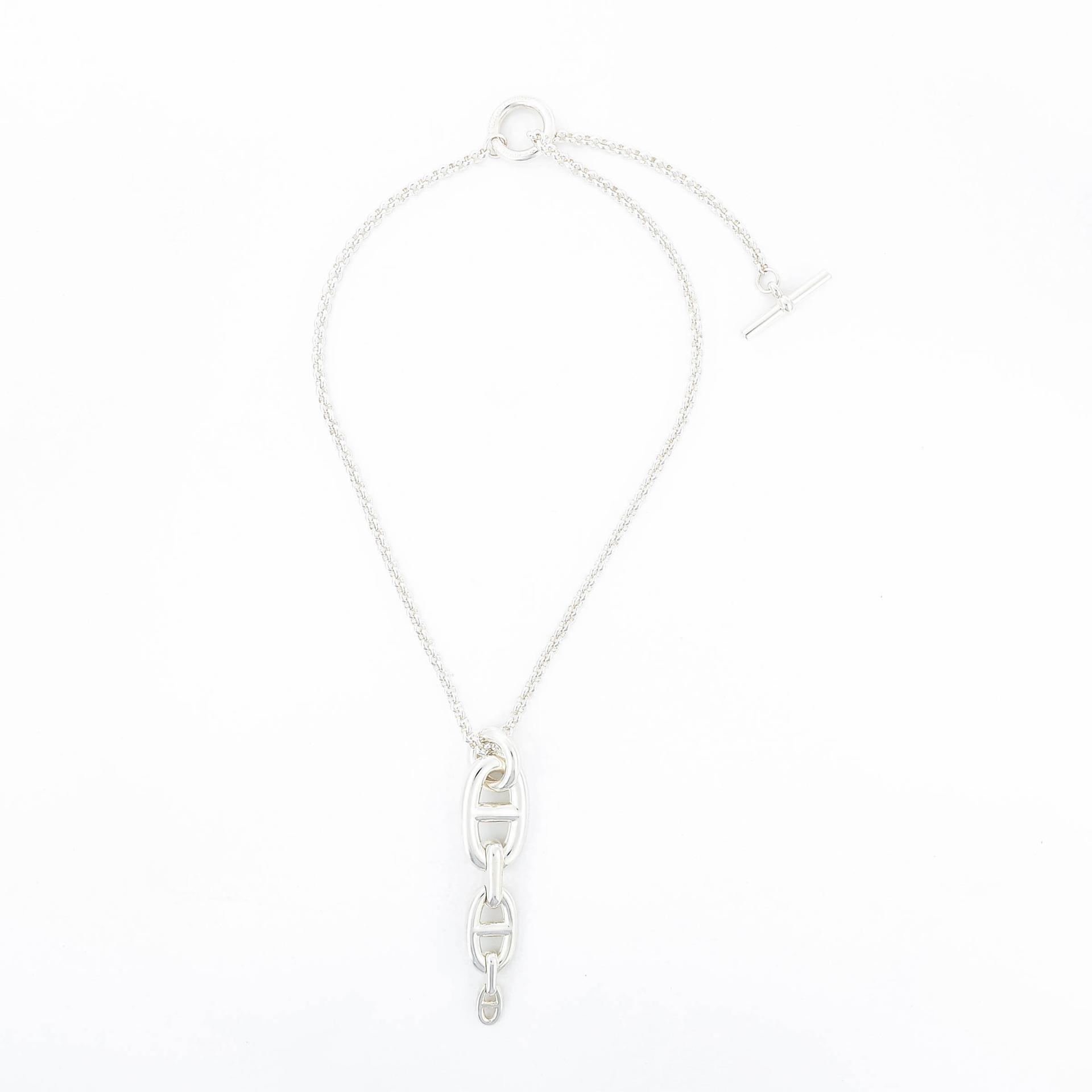 Brand New ( Rank N ) HERMÈS Chaine d'ancre Enchainee pendant GM Silver Silver 925 - 7