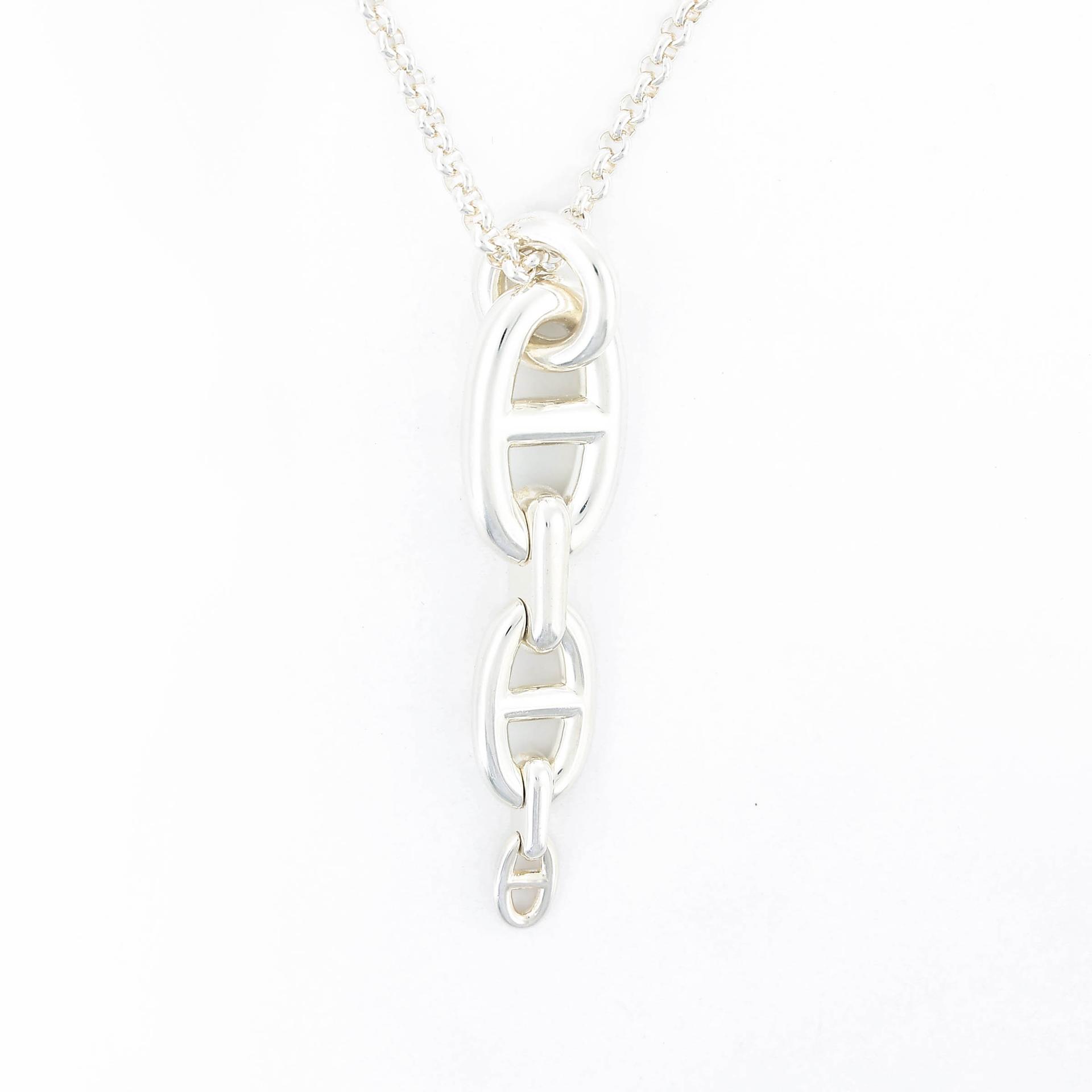Brand New ( Rank N ) HERMÈS Chaine d'ancre Enchainee pendant GM Silver Silver 925 - 8