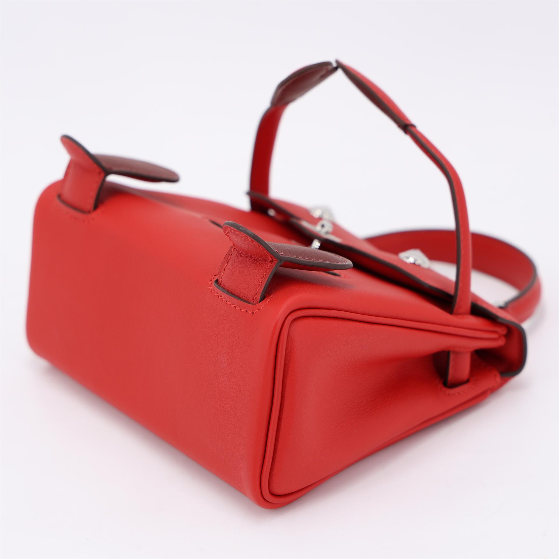 全新 HERMÈS 愛馬仕 限量收藏款 Kelly Doll O5 陽光紅 Rouge Radieux 55 愛馬仕紅 Rouge H Swift牛皮 銀扣 K刻 2025年 - 5