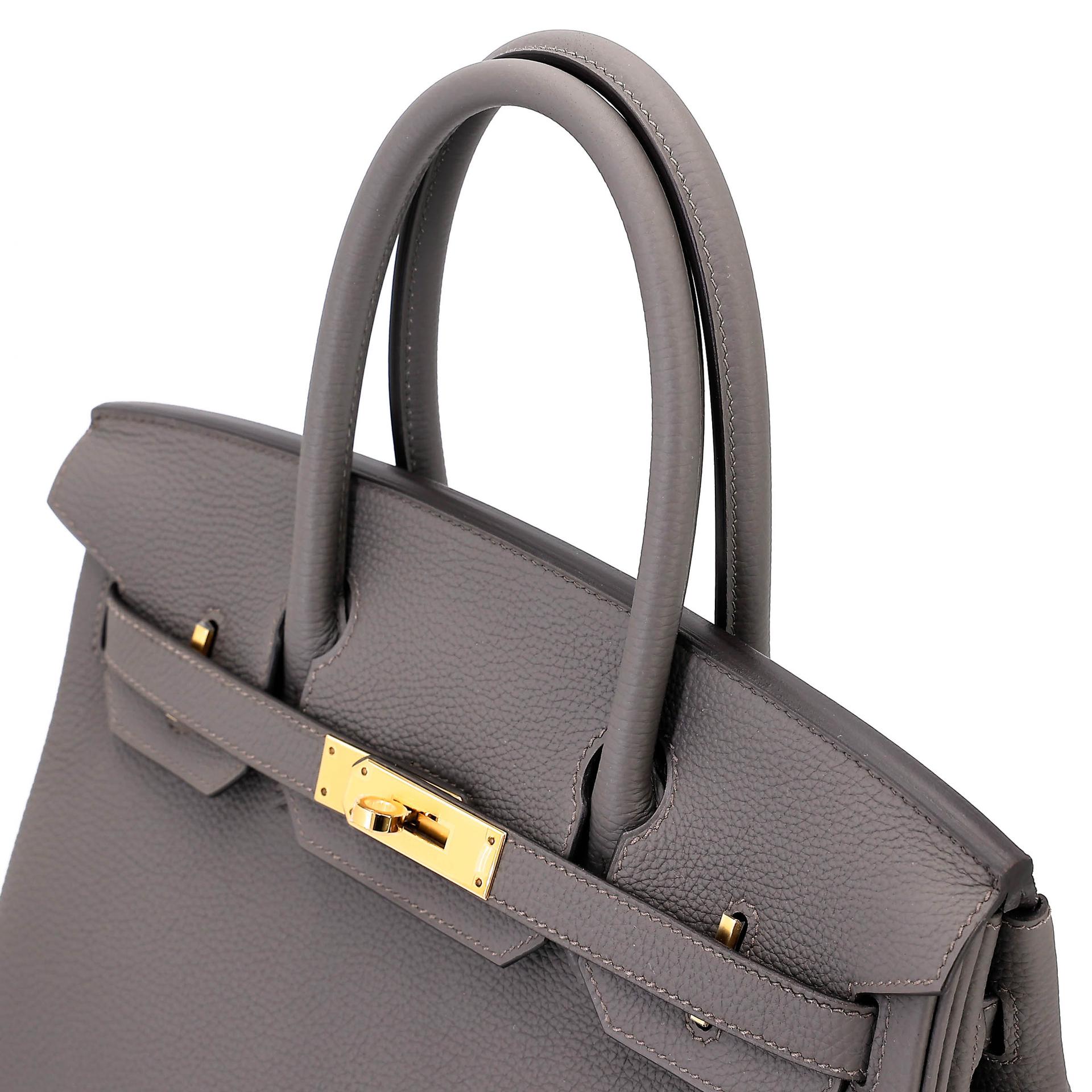 Unused ( Rank NS ) HERMÈS Birkin 30 Etain (8F) Togo Gold hardware U (2022) - 3