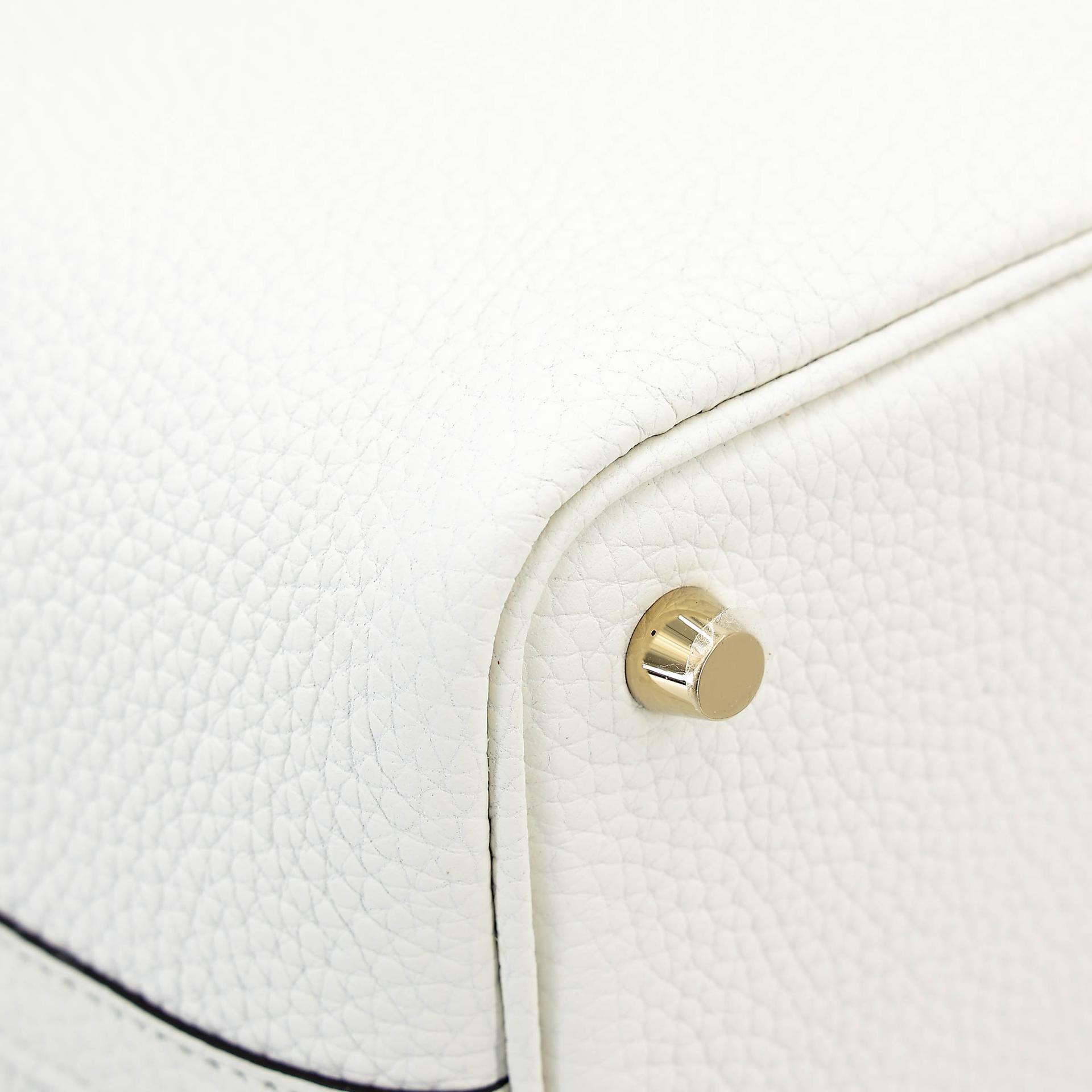 Unused ( Rank NS ) HERMÈS Picotin Lock PM New White (0U) Clemence Gold hardware B (2023) - 8