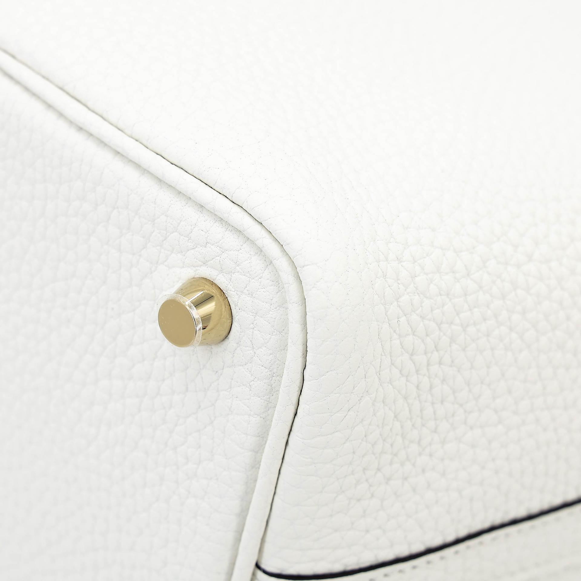 Unused ( Rank NS ) HERMÈS Picotin Lock PM New White (0U) Clemence Gold hardware B (2023) - 7