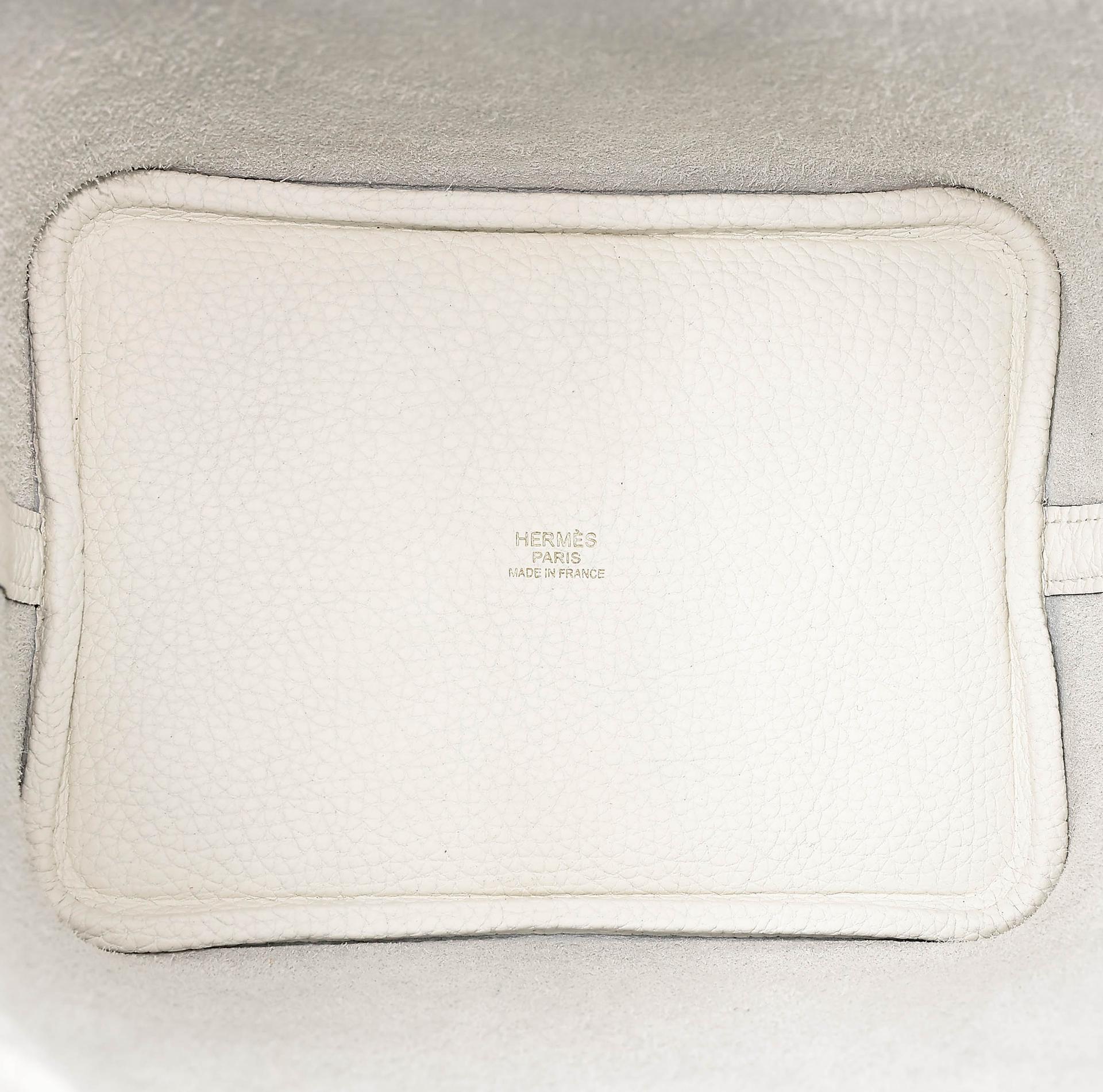 Unused ( Rank NS ) HERMÈS Picotin Lock PM New White (0U) Clemence Gold hardware B (2023) - 14