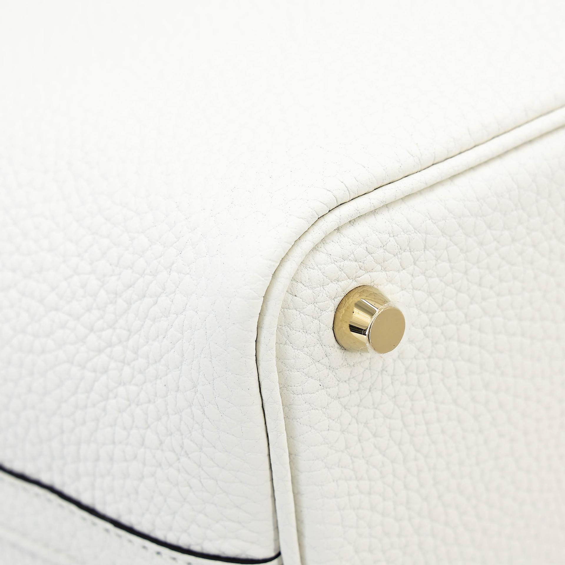 Unused ( Rank NS ) HERMÈS Picotin Lock PM New White (0U) Clemence Gold hardware B (2023) - 10