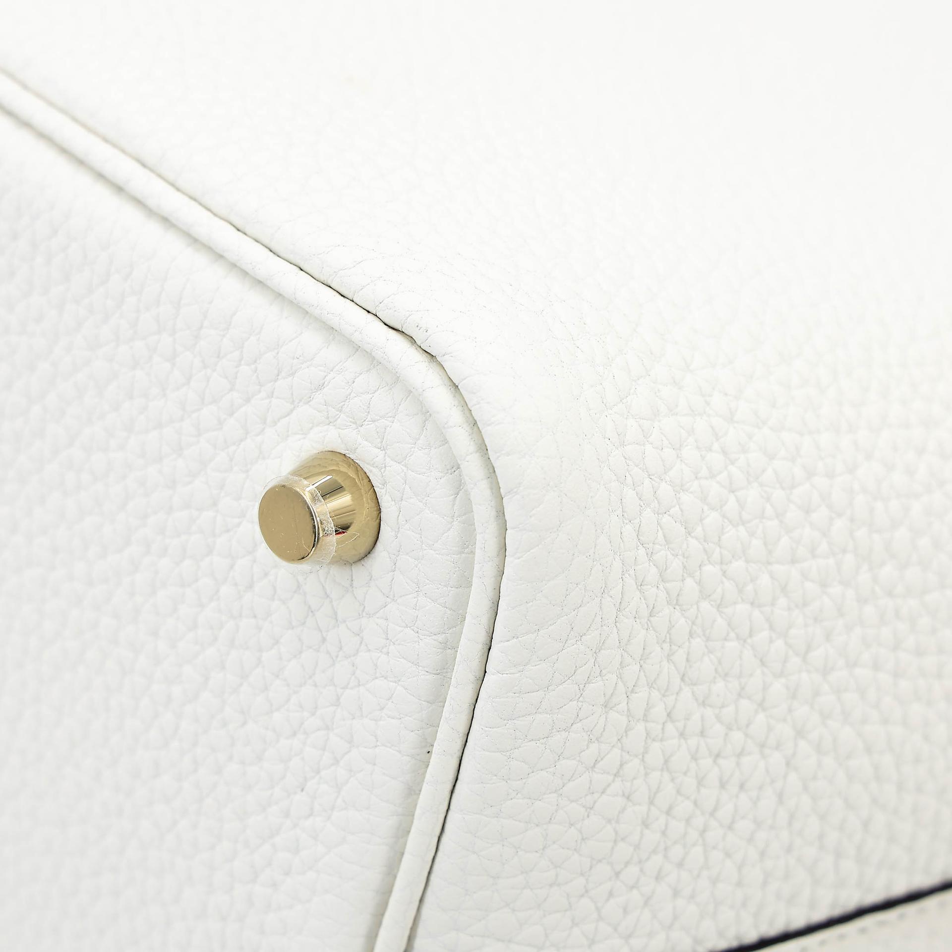 Unused ( Rank NS ) HERMÈS Picotin Lock PM New White (0U) Clemence Gold hardware B (2023) - 9