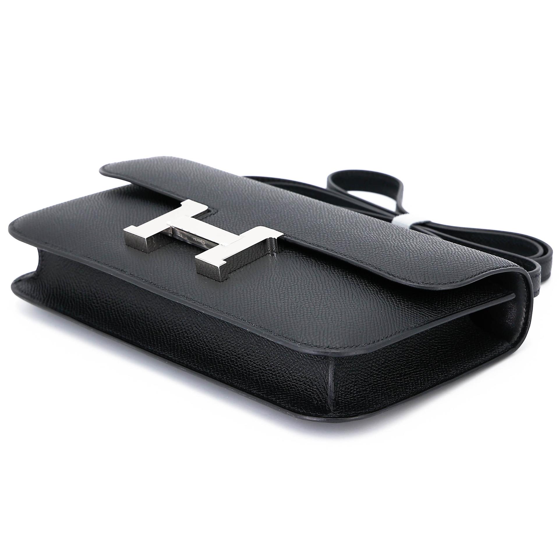 Brand New ( Rank N ) HERMÈS Constance Elan Noir (89) Epsom Palladium hardware G (2026) - 4