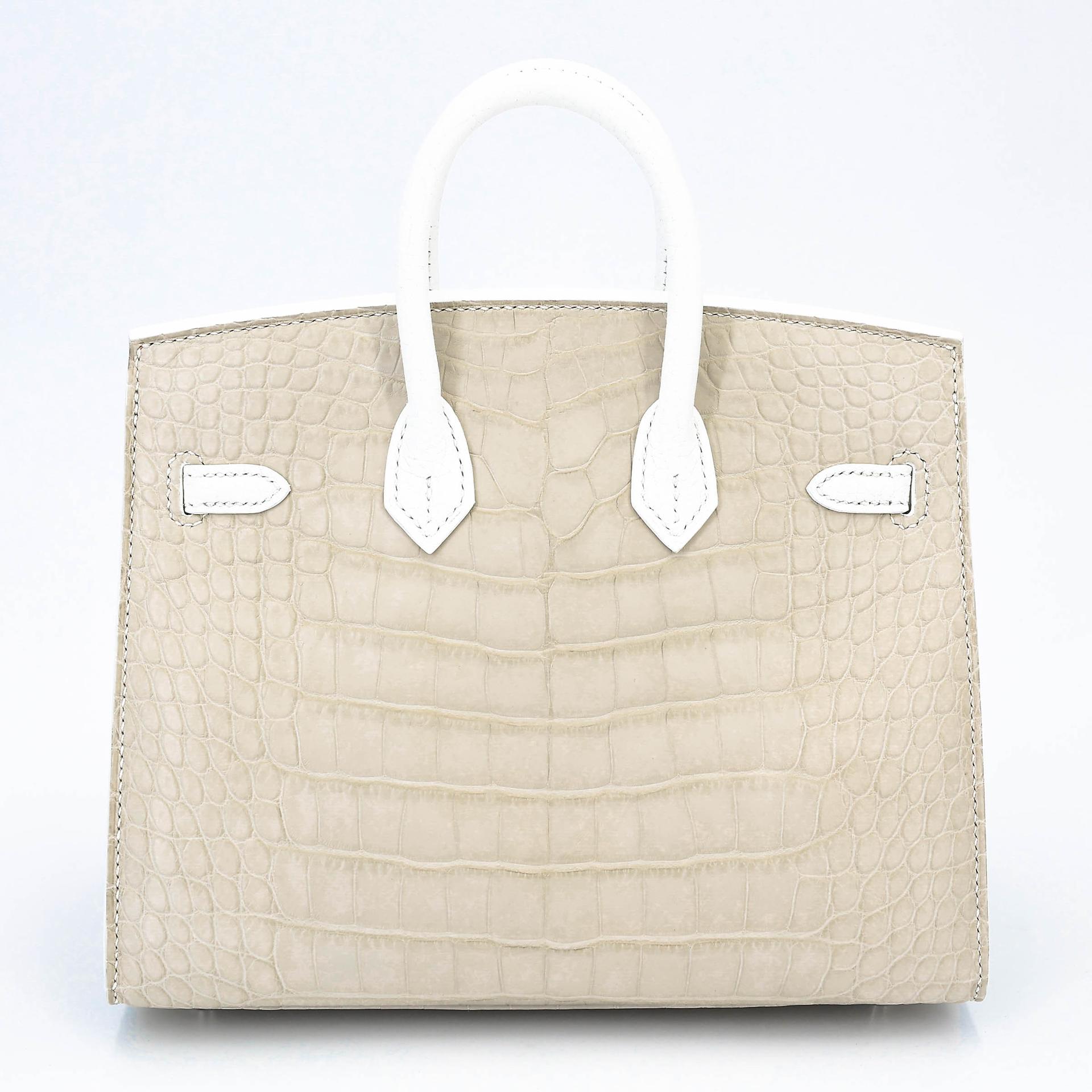ランク NS 未使用品 HERMÈS エルメス 限定品 バーキン フォーブル ホワイト (01) オレンジ (93) ベトン (8L) クロコダイル アリゲーター マット トリヨン スイフト シルバー金具 U刻印 (2022) - 2