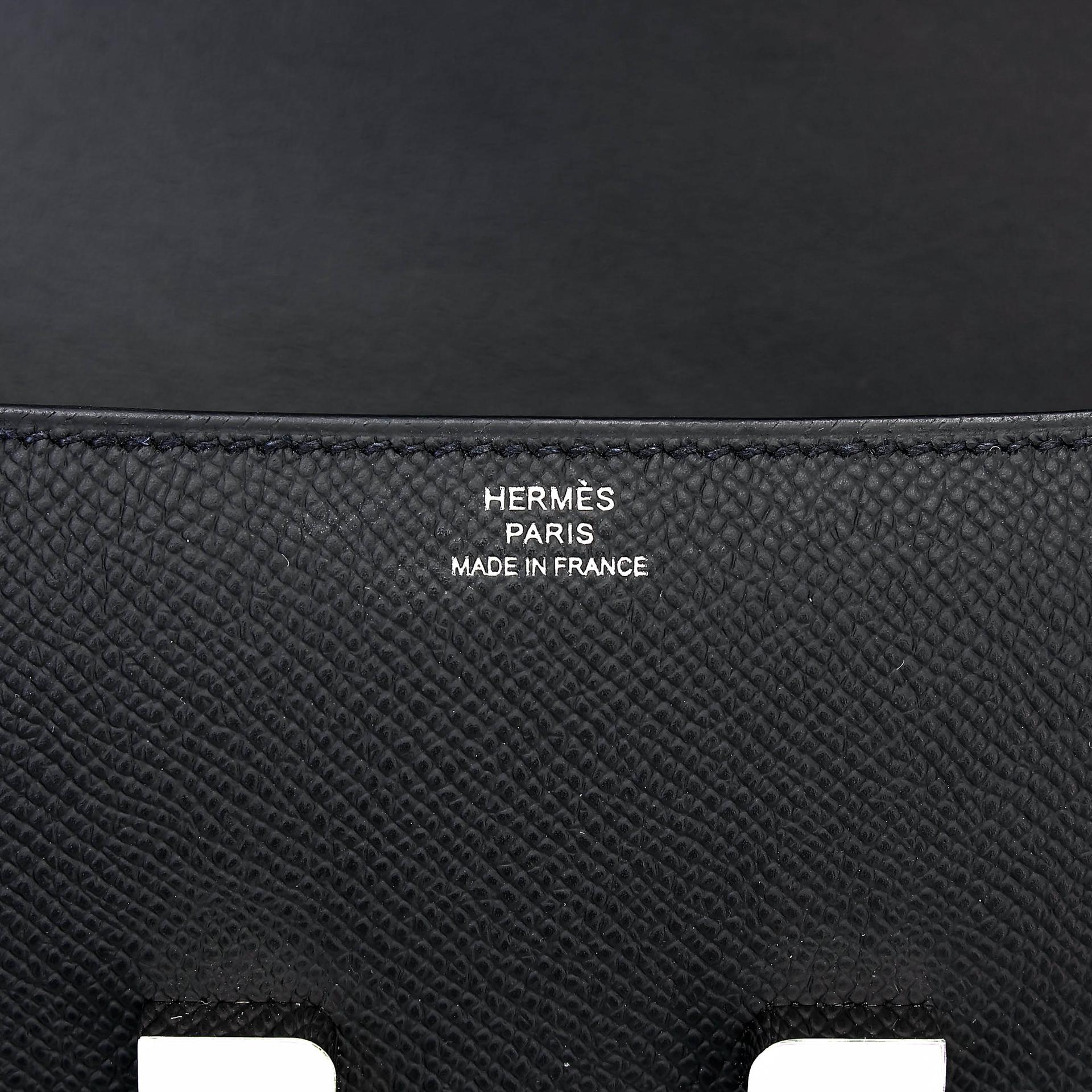 Brand New ( Rank N ) HERMÈS Constance Elan Noir (89) Epsom Palladium hardware G (2026) - 12