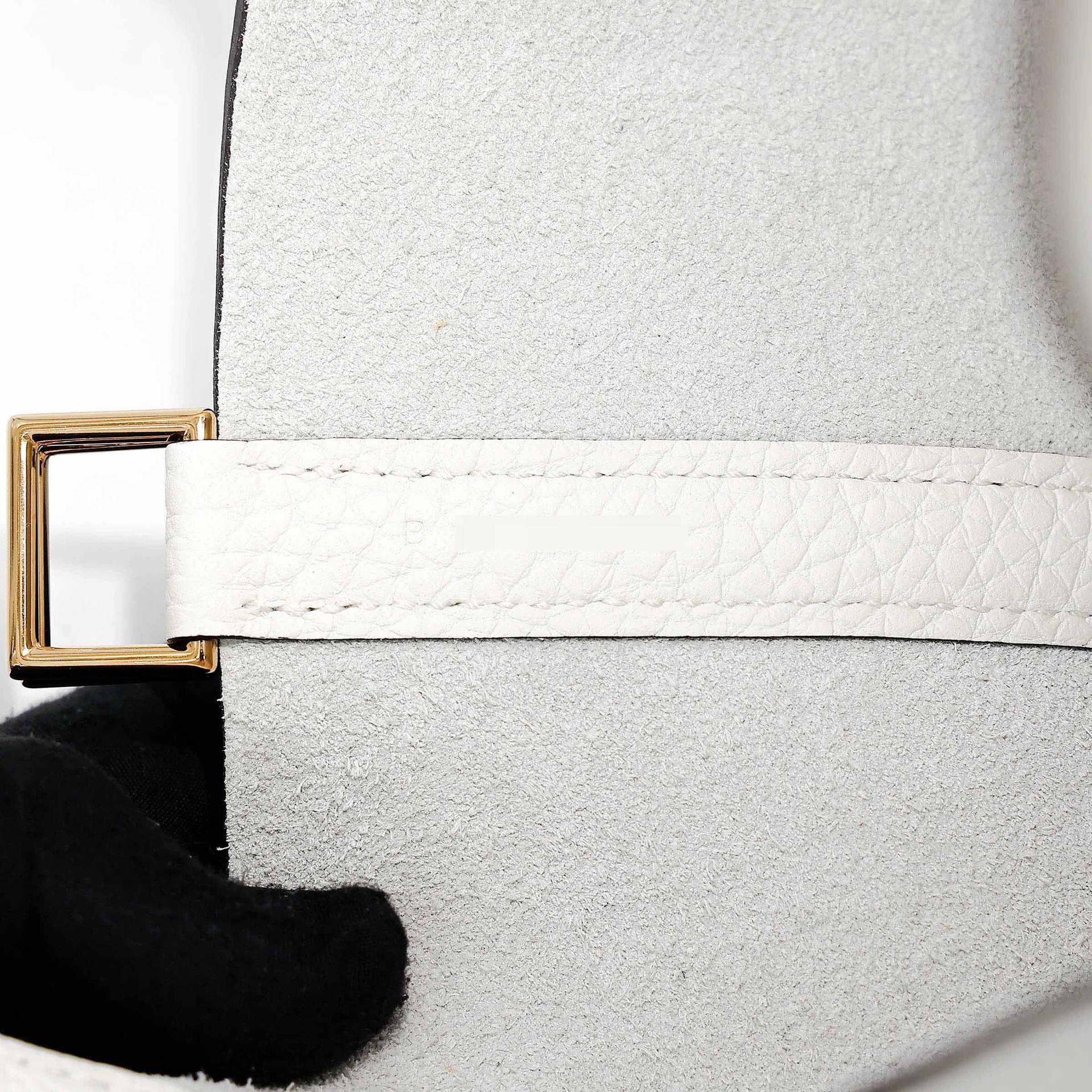 Unused ( Rank NS ) HERMÈS Picotin Lock PM New White (0U) Clemence Gold hardware B (2023) - 11