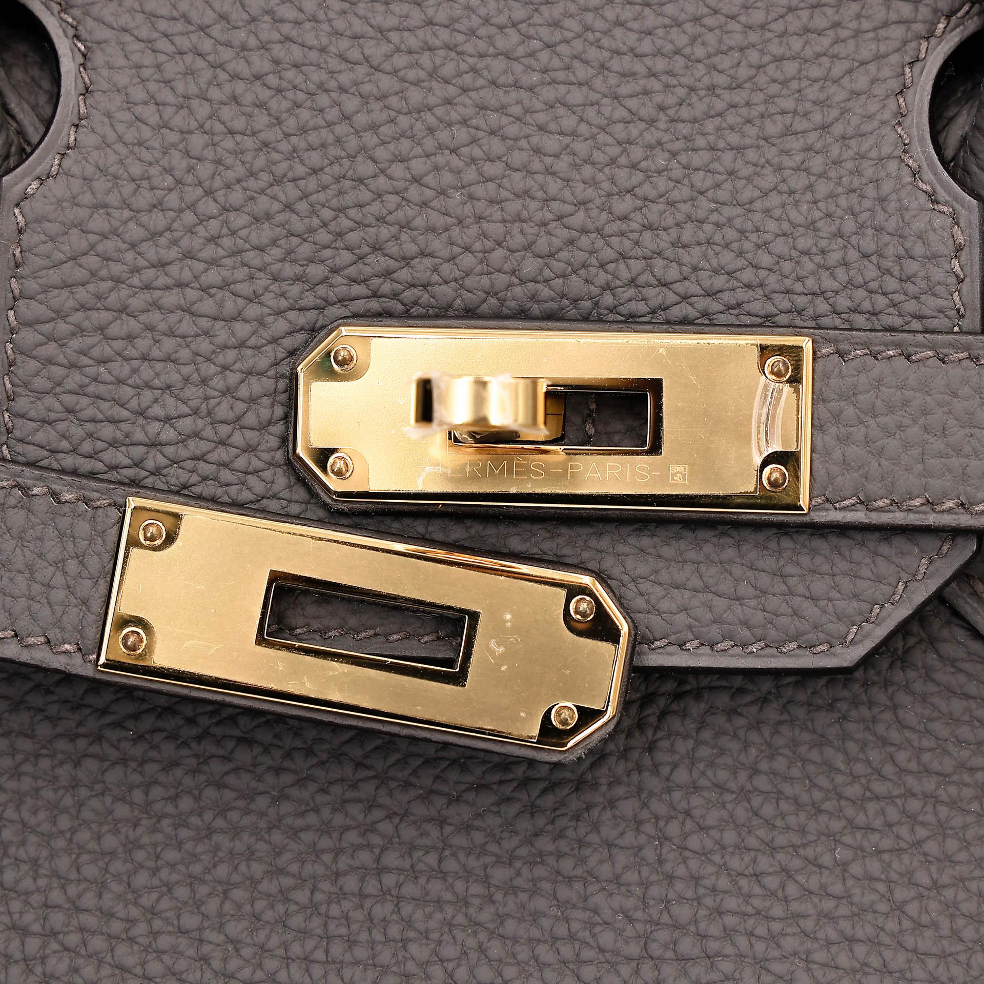 Unused ( Rank NS ) HERMÈS Birkin 30 Etain (8F) Togo Gold hardware U (2022) - 8