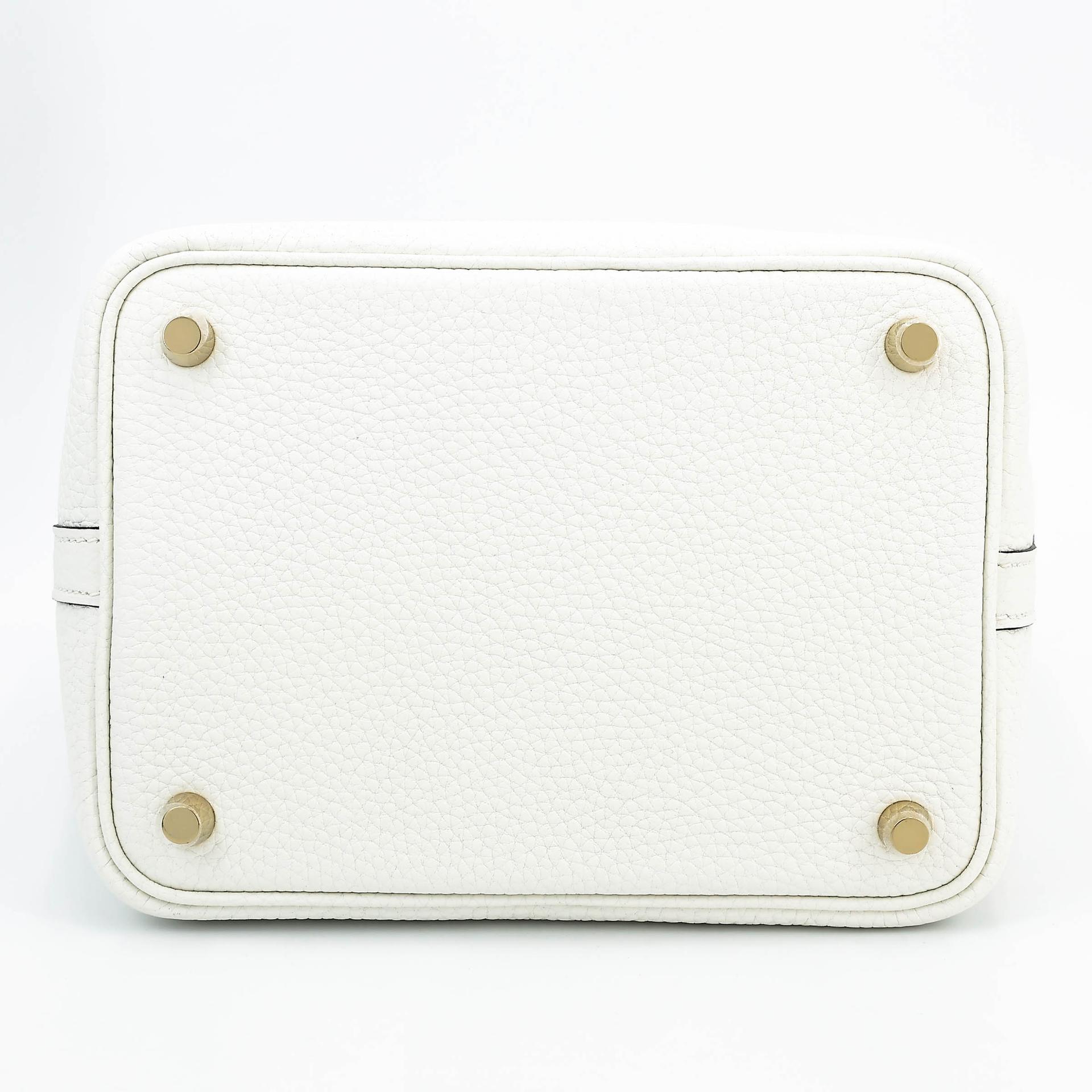 Unused ( Rank NS ) HERMÈS Picotin Lock PM New White (0U) Clemence Gold hardware B (2023) - 6