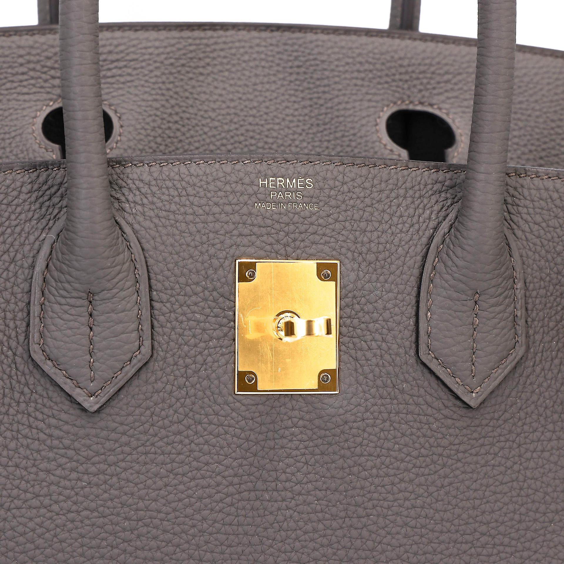 Unused ( Rank NS ) HERMÈS Birkin 30 Etain (8F) Togo Gold hardware U (2022) - 10