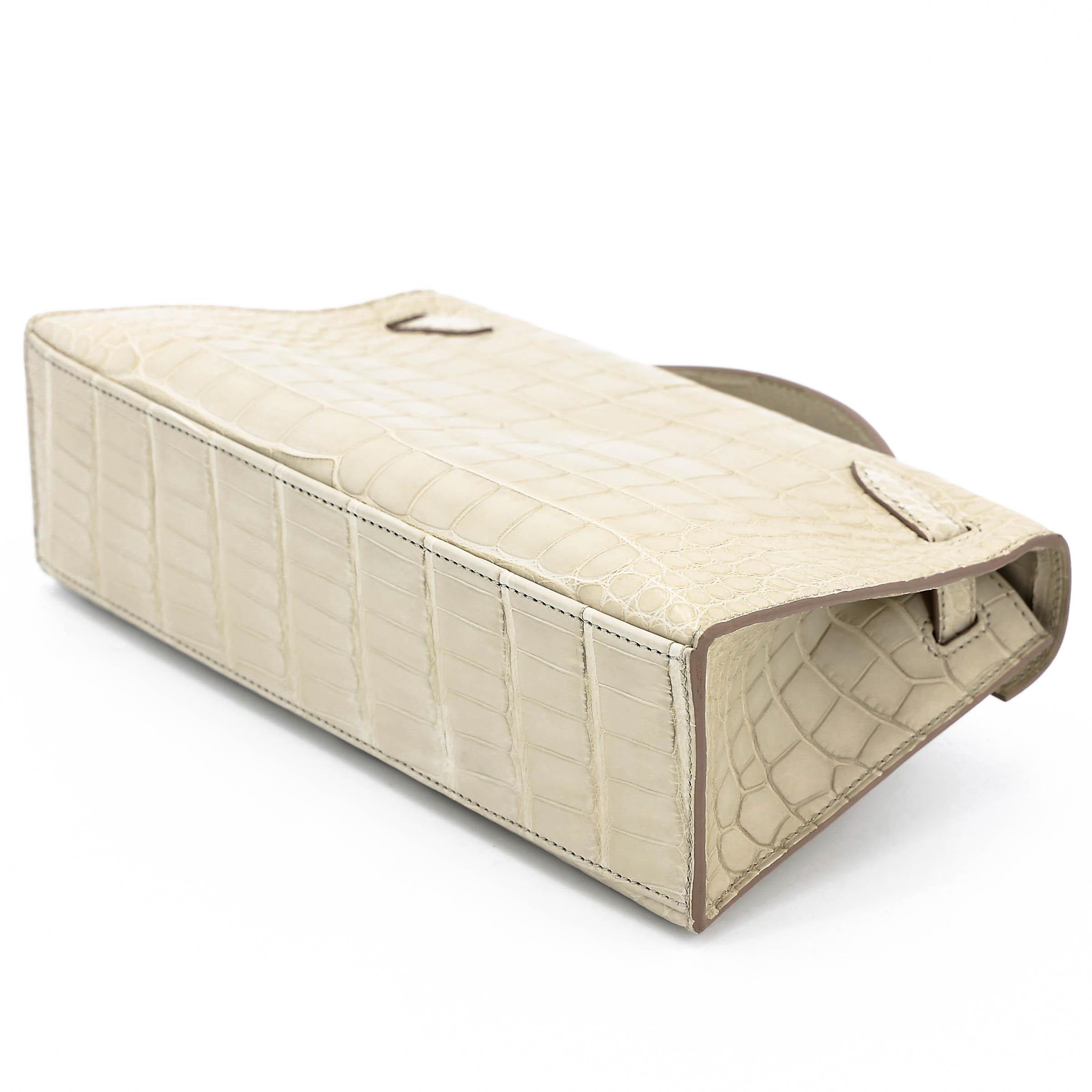 Brand New ( Rank N ) HERMÈS Kelly Pochette Beton (8L) Matte Alligator Gold hardware K (2025) - 6