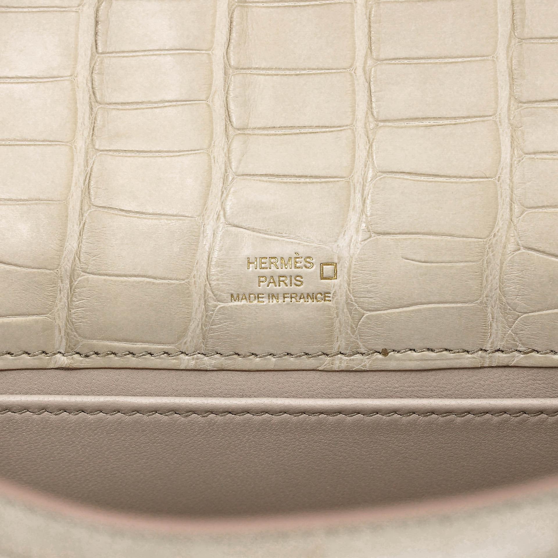 Brand New ( Rank N ) HERMÈS Kelly Pochette Beton (8L) Matte Alligator Gold hardware K (2025) - 14