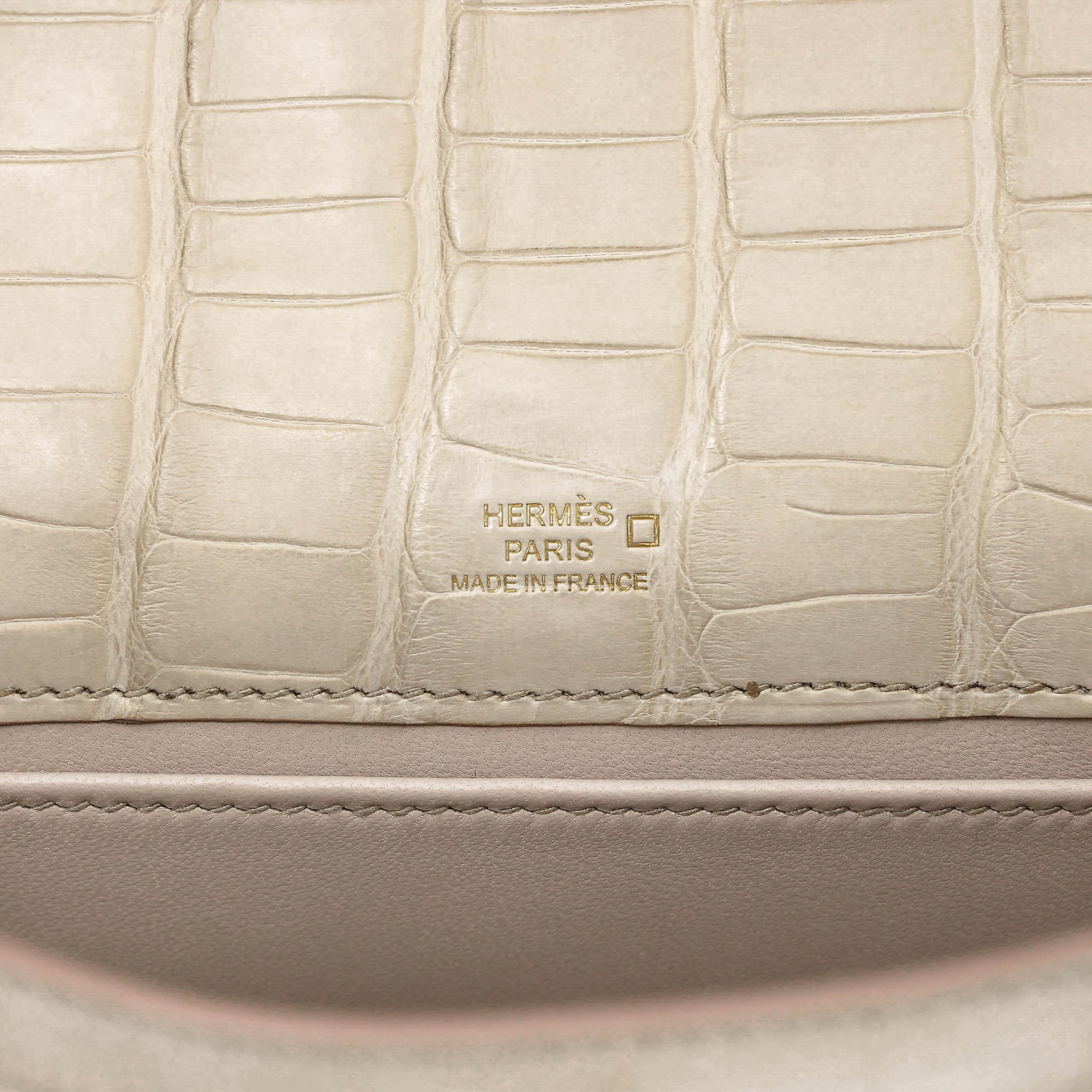 Brand New ( Rank N ) HERMÈS Kelly Pochette Beton (8L) Matte Alligator Gold hardware K (2025) - 14