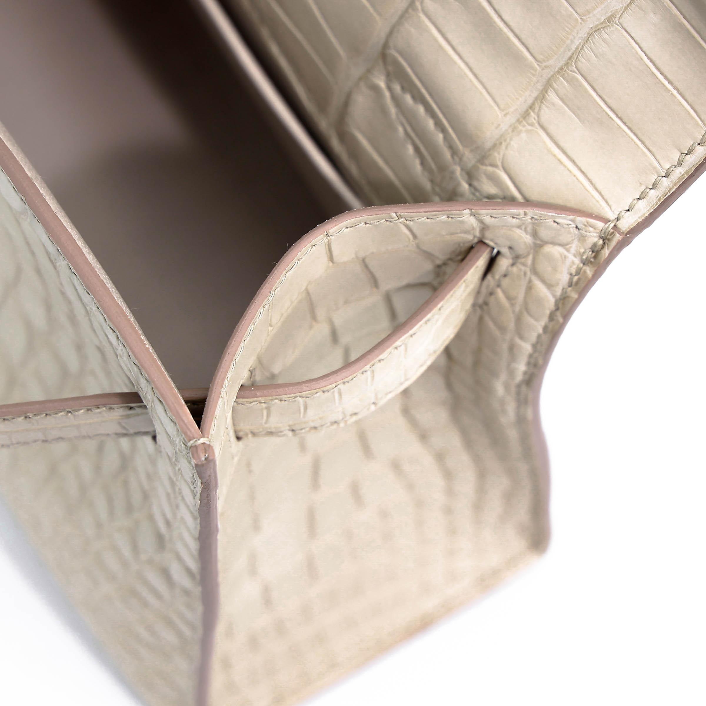 Brand New ( Rank N ) HERMÈS Kelly Pochette Beton (8L) Matte Alligator Gold hardware K (2025) - 16