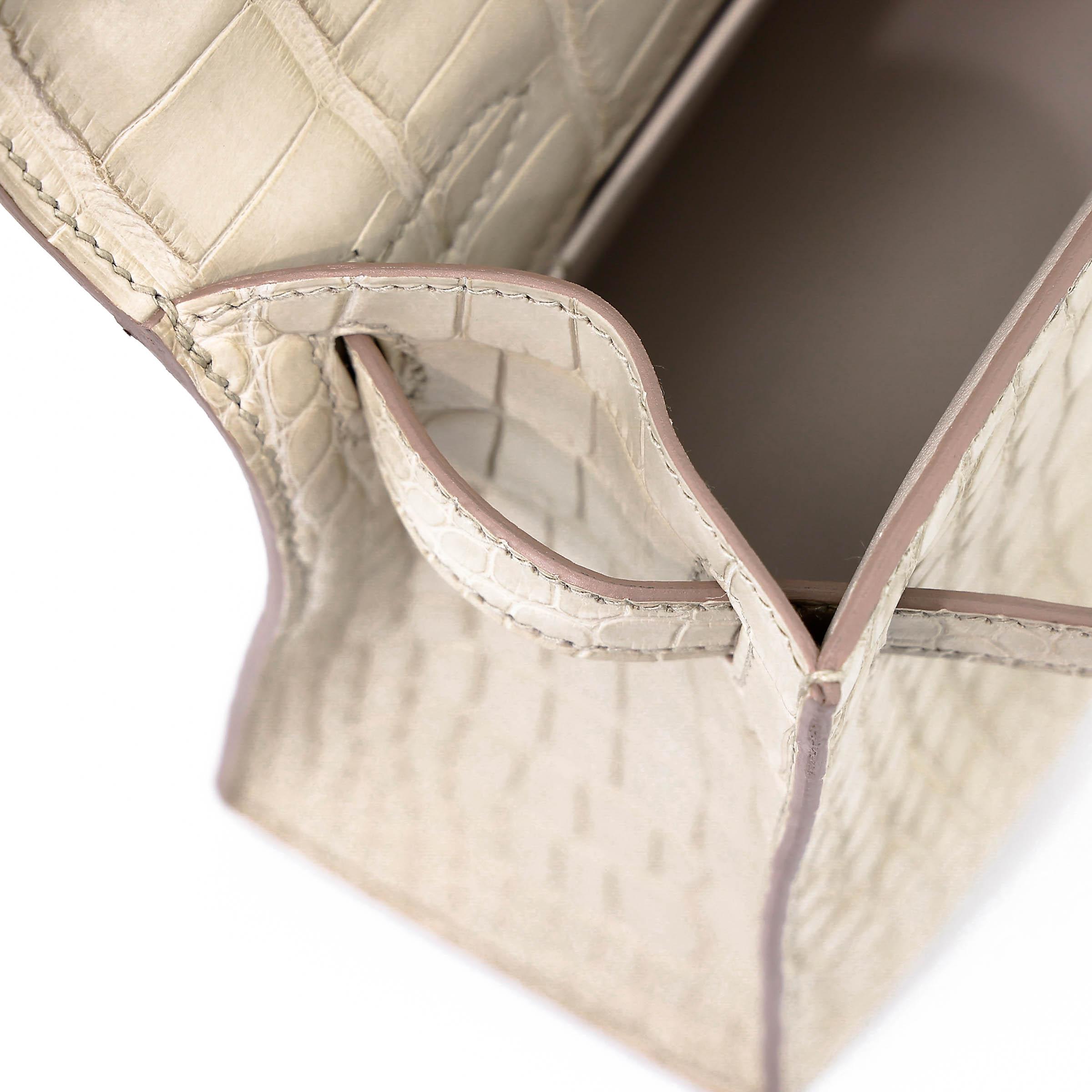 Brand New ( Rank N ) HERMÈS Kelly Pochette Beton (8L) Matte Alligator Gold hardware K (2025) - 17