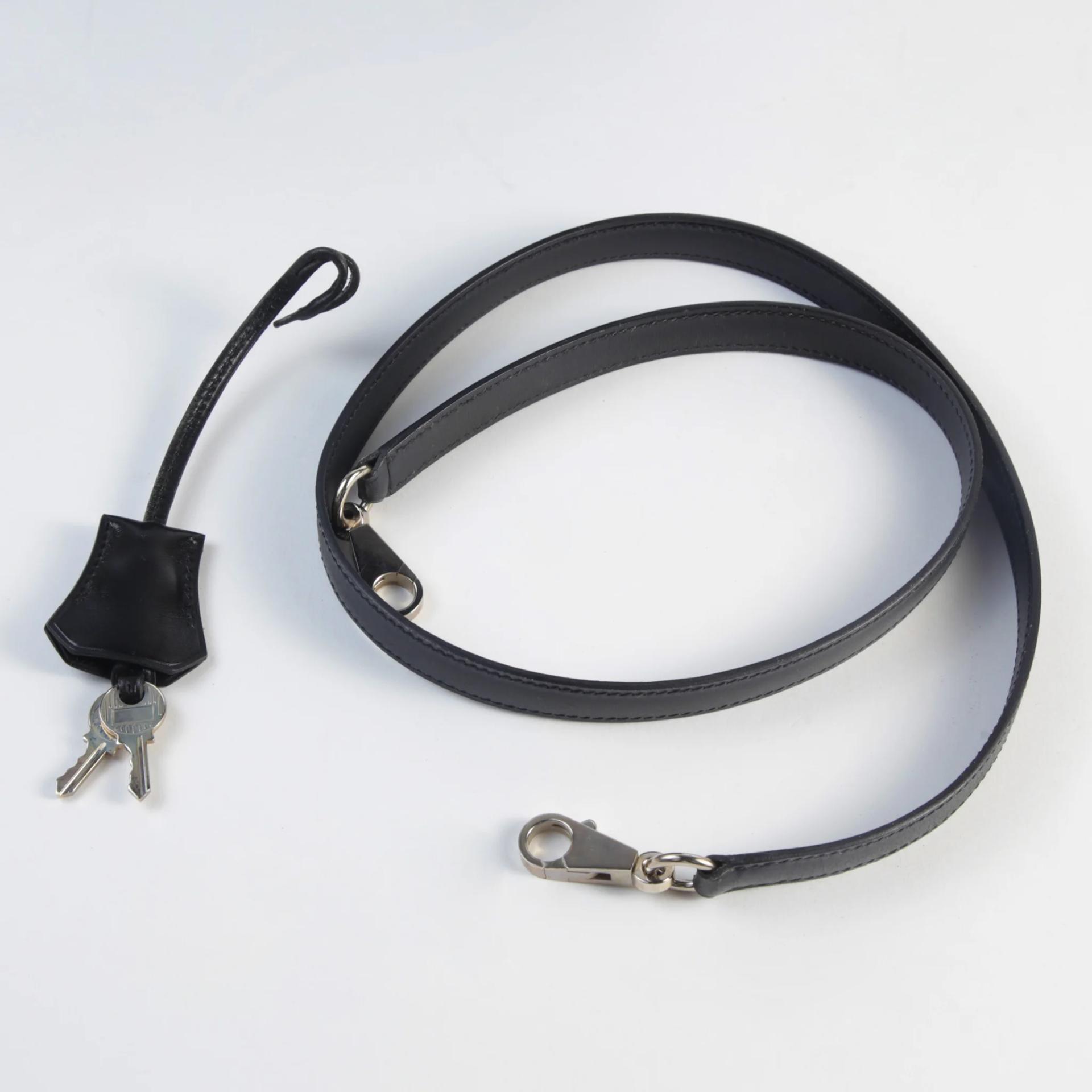 Good ( Rank AB) HERMÈS Kelly 25 Sellier Noir (89) Box-calf Palladium hardware Square L (2008) - 15