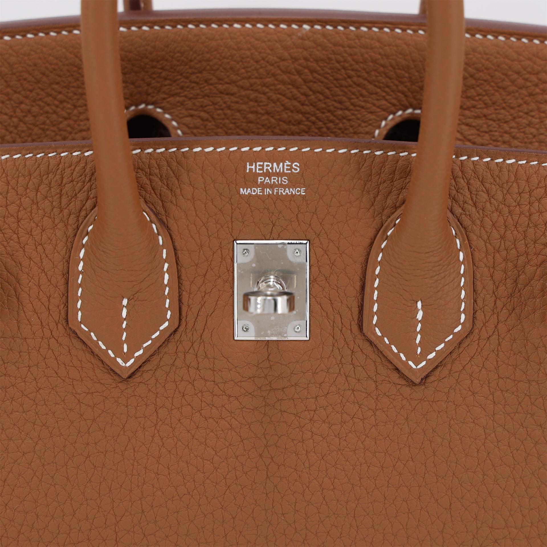 Unused ( Rank NS ) HERMÈS Birkin 25 Gold (37) Togo Palladium hardware W (2024) - 10