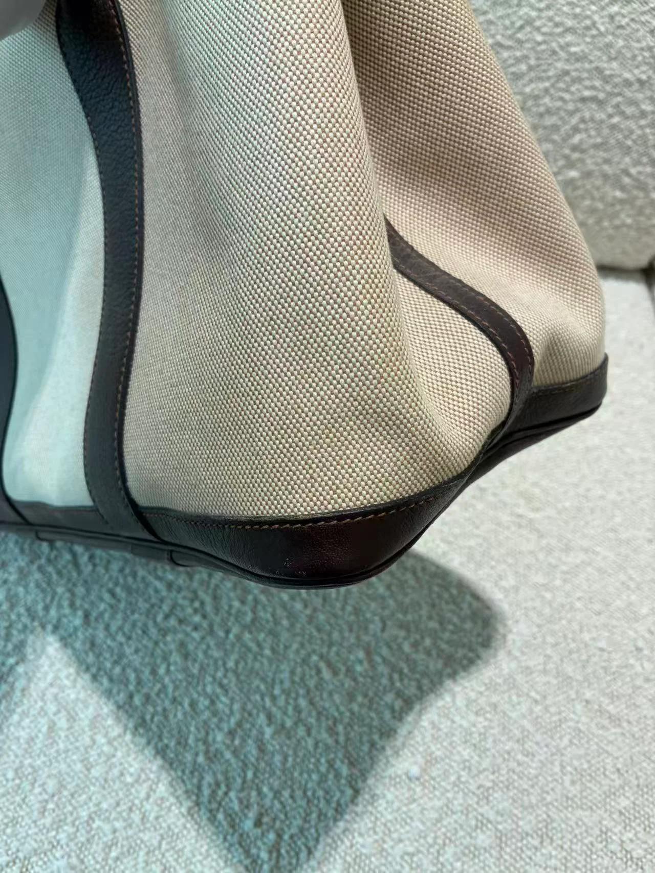 ランク A HERMÈS エルメス ガーデンパーティー PM ベブラン（T3） トワルH ヴァイキング ネゴンダ シルバー金具 □O刻印 (2011) - 7