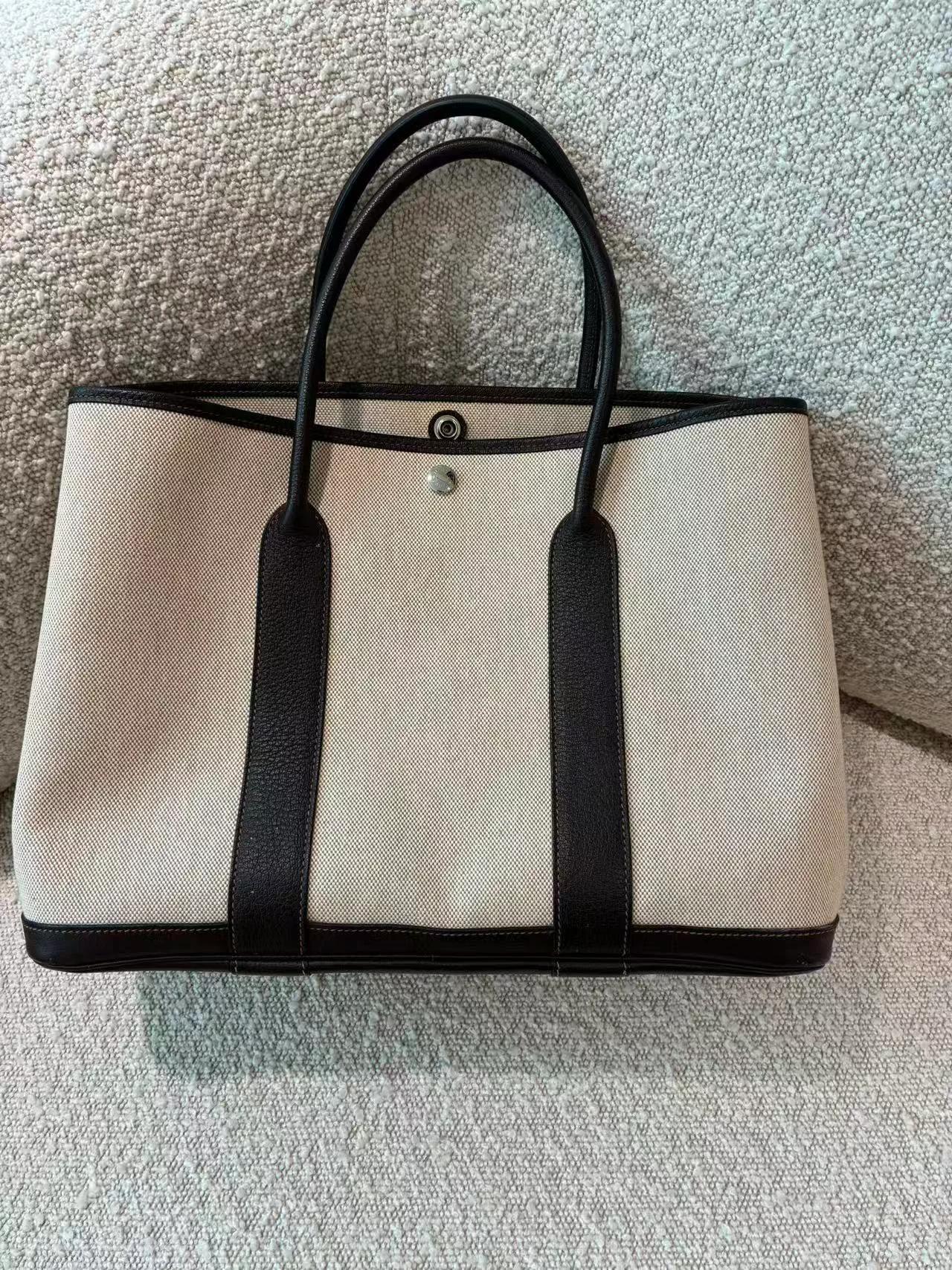 ランク A HERMÈS エルメス ガーデンパーティー PM ベブラン（T3） トワルH ヴァイキング ネゴンダ シルバー金具 □O刻印 (2011) - 3