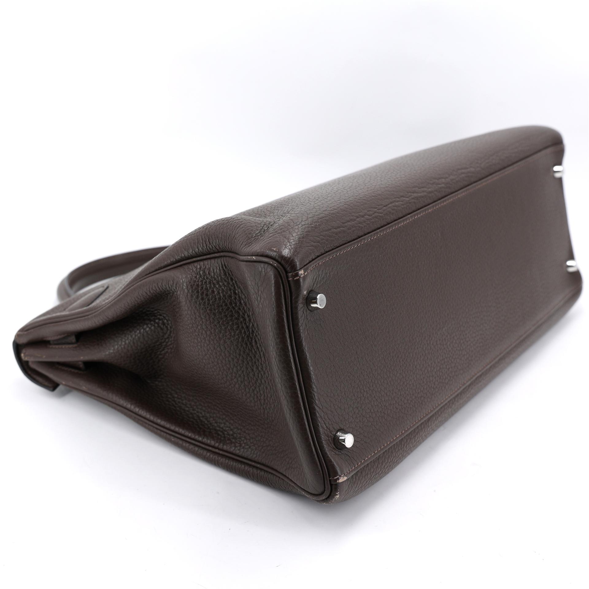 ランク A HERMÈS エルメス ケリー40 カフェ (4A) トリヨン シルバー金具 □N刻印 (2010) - 8
