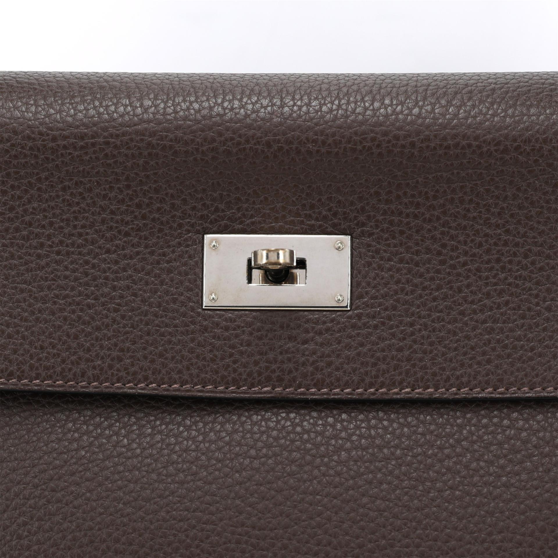 ランク A HERMÈS エルメス ケリー40 カフェ (4A) トリヨン シルバー金具 □N刻印 (2010) - 12