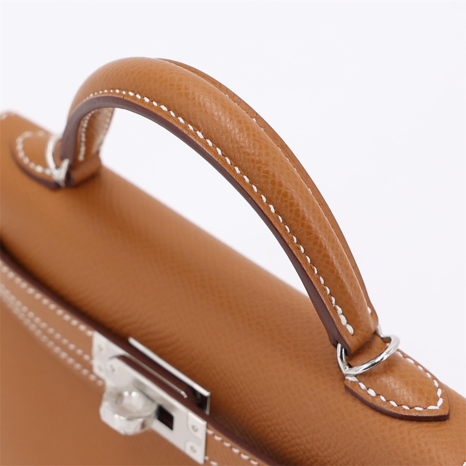Brand New ( Rank N ) HERMÈS Mini Kelly II Gold (37) Epsom Palladium hardware K (2025) - 3