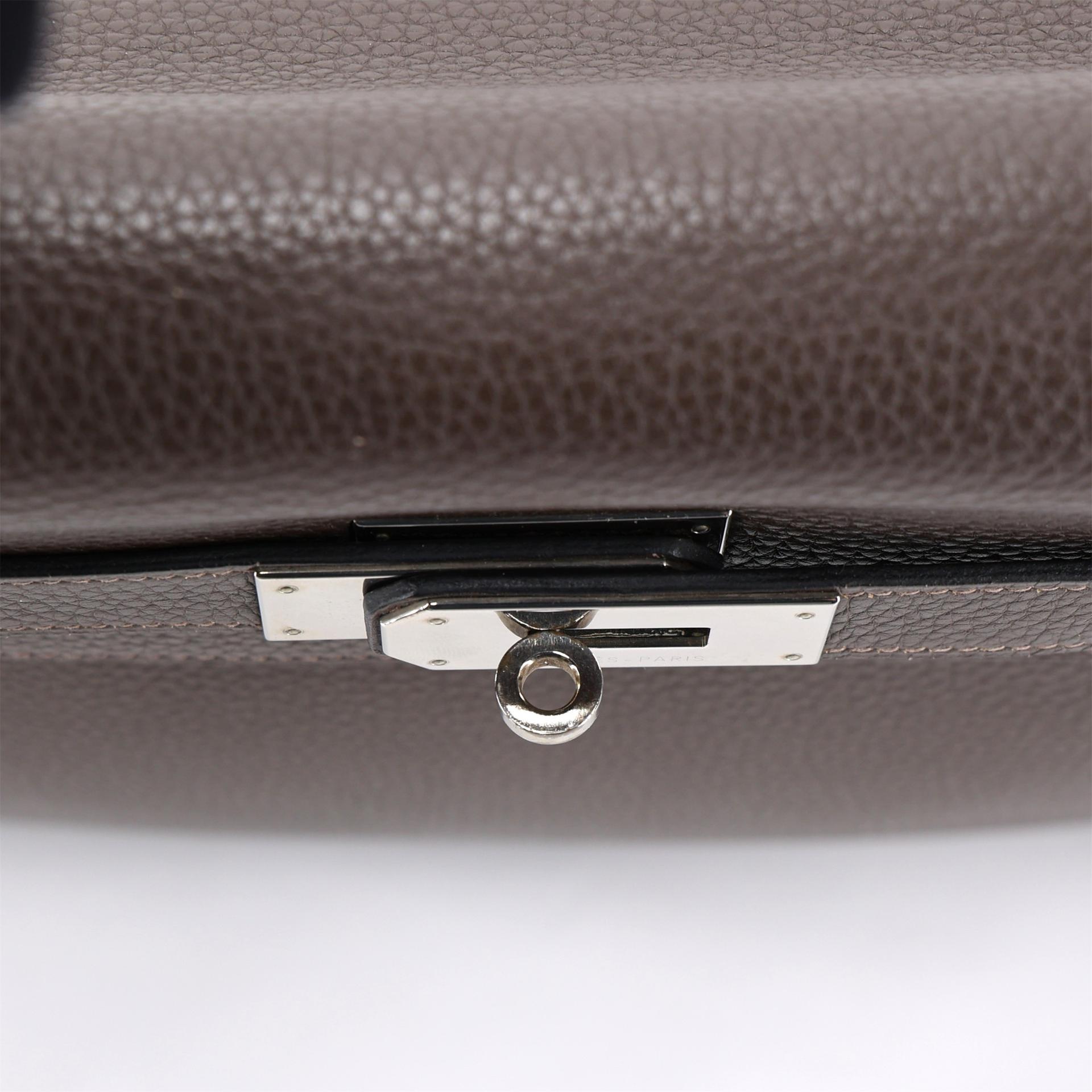 ランク A HERMÈS エルメス ケリー40 カフェ (4A) トリヨン シルバー金具 □N刻印 (2010) - 11