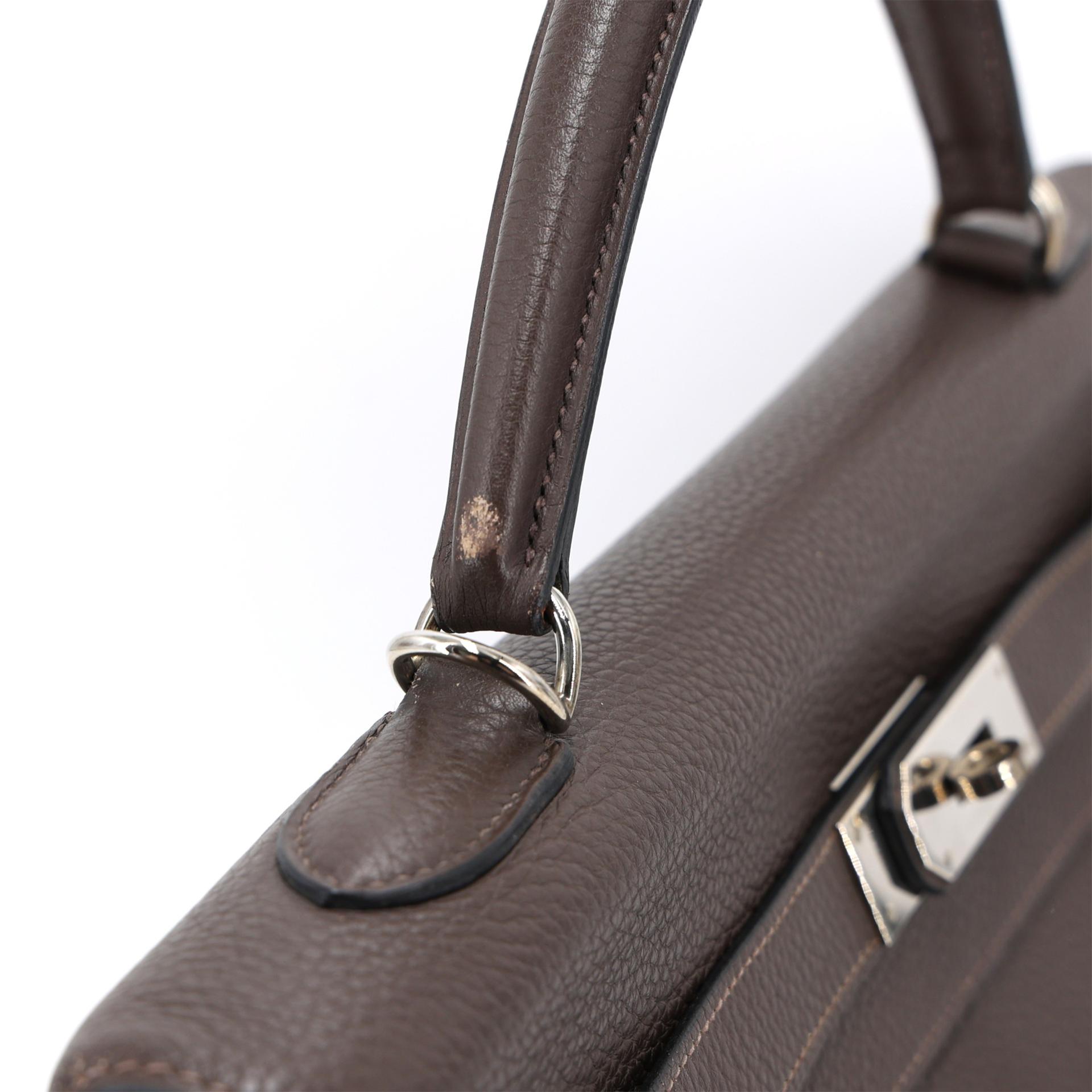 ランク A HERMÈS エルメス ケリー40 カフェ (4A) トリヨン シルバー金具 □N刻印 (2010) - 4