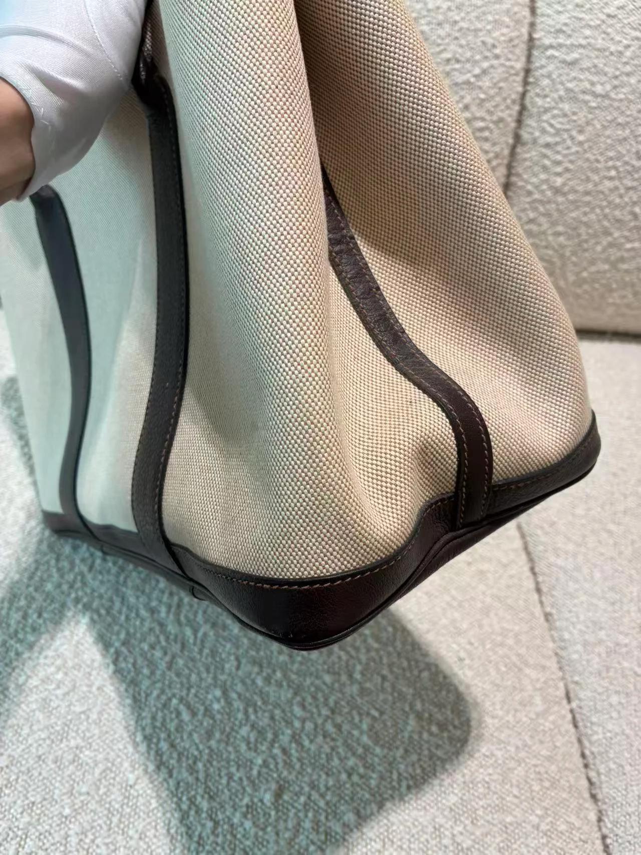 ランク A HERMÈS エルメス ガーデンパーティー PM ベブラン（T3） トワルH ヴァイキング ネゴンダ シルバー金具 □O刻印 (2011) - 6