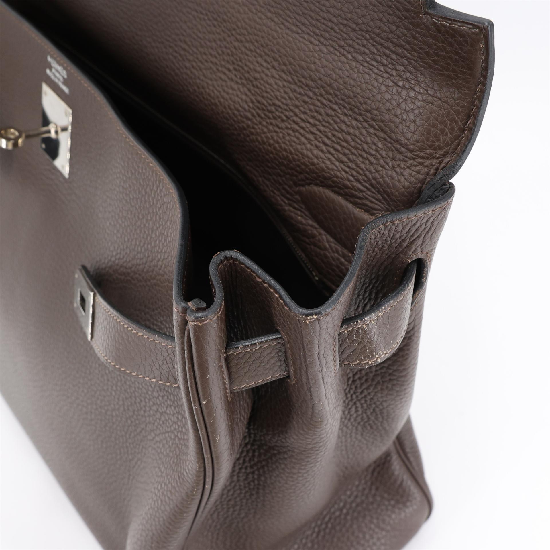 ランク A HERMÈS エルメス ケリー40 カフェ (4A) トリヨン シルバー金具 □N刻印 (2010) - 19
