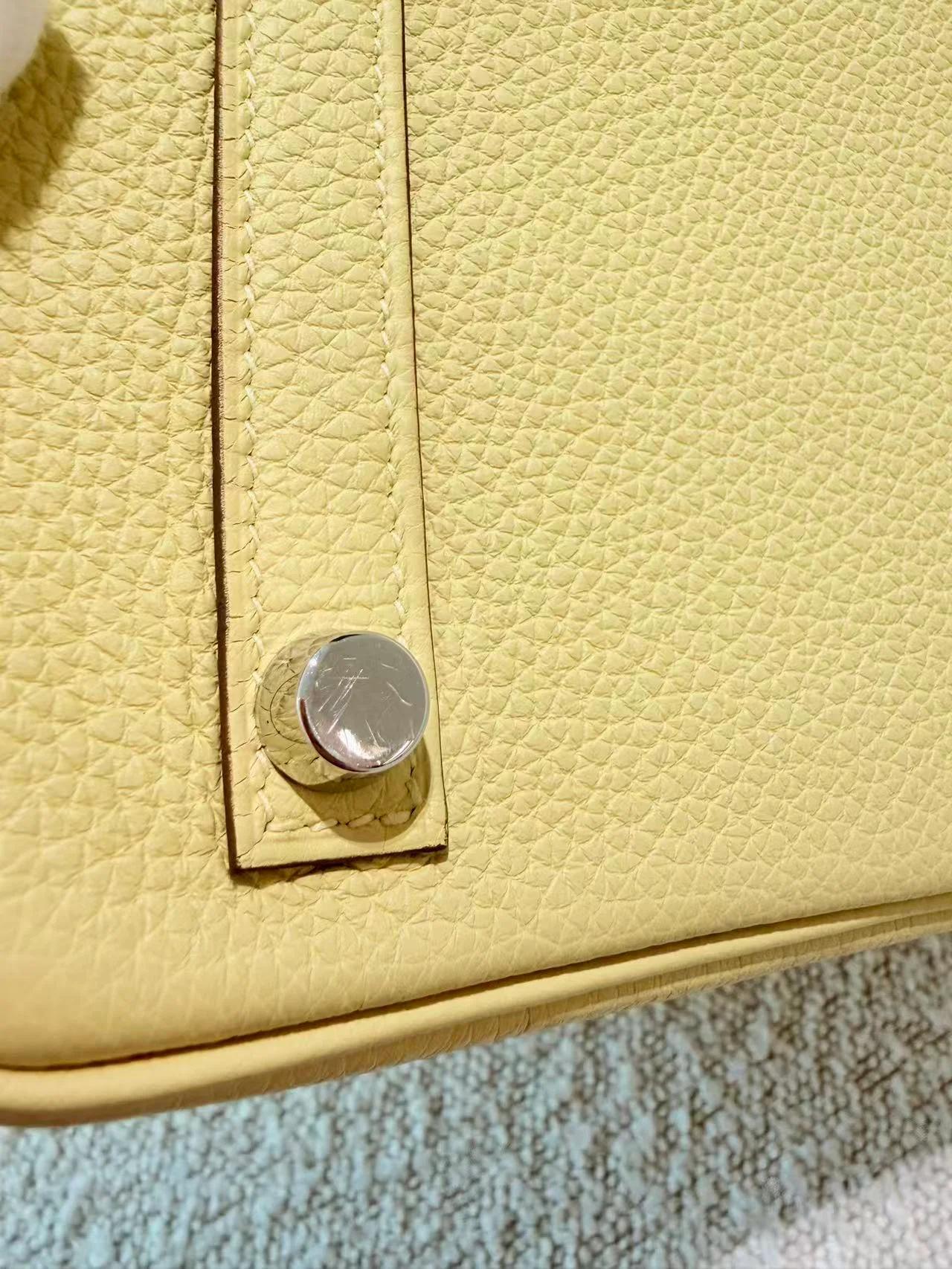 Excellent ( Rank SA ) HERMÈS Birkin 25 Jaune Poussin (1Z) Togo Palladium hardware B (2023) - 20