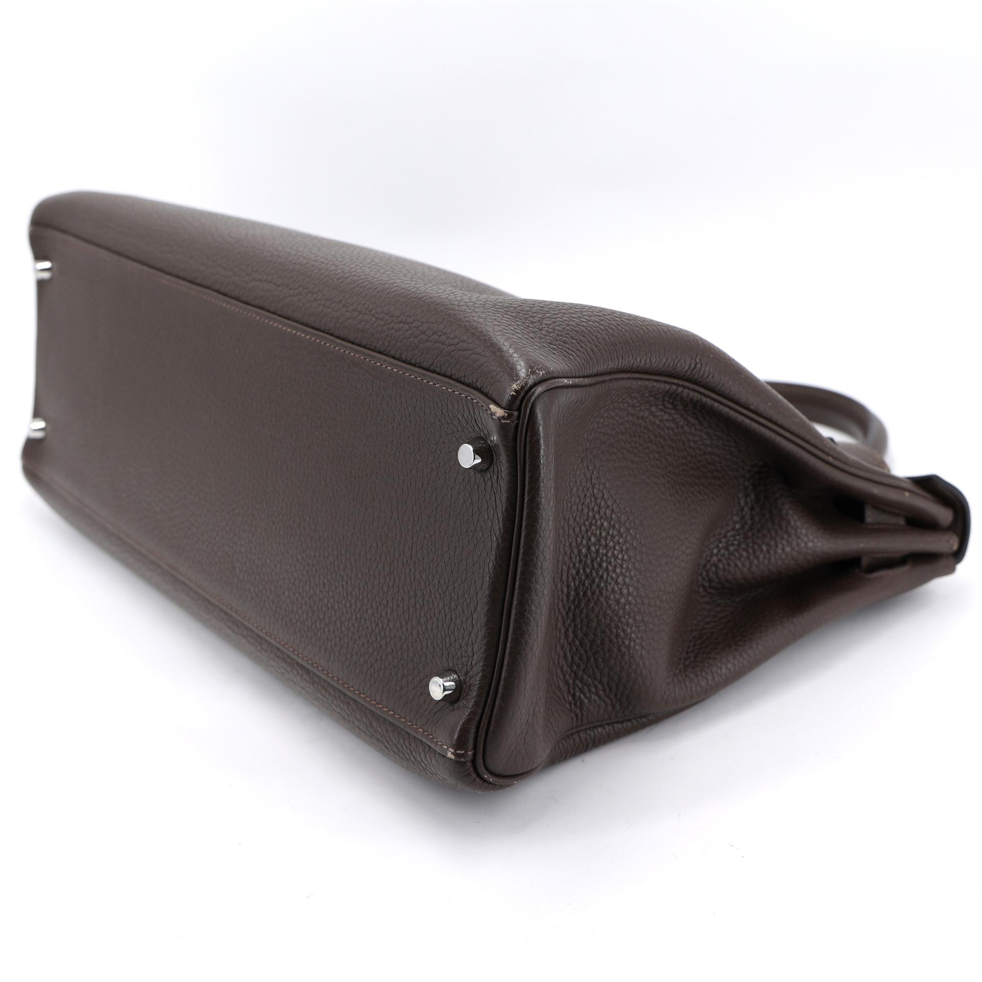 ランク A HERMÈS エルメス ケリー40 カフェ (4A) トリヨン シルバー金具 □N刻印 (2010) - 7