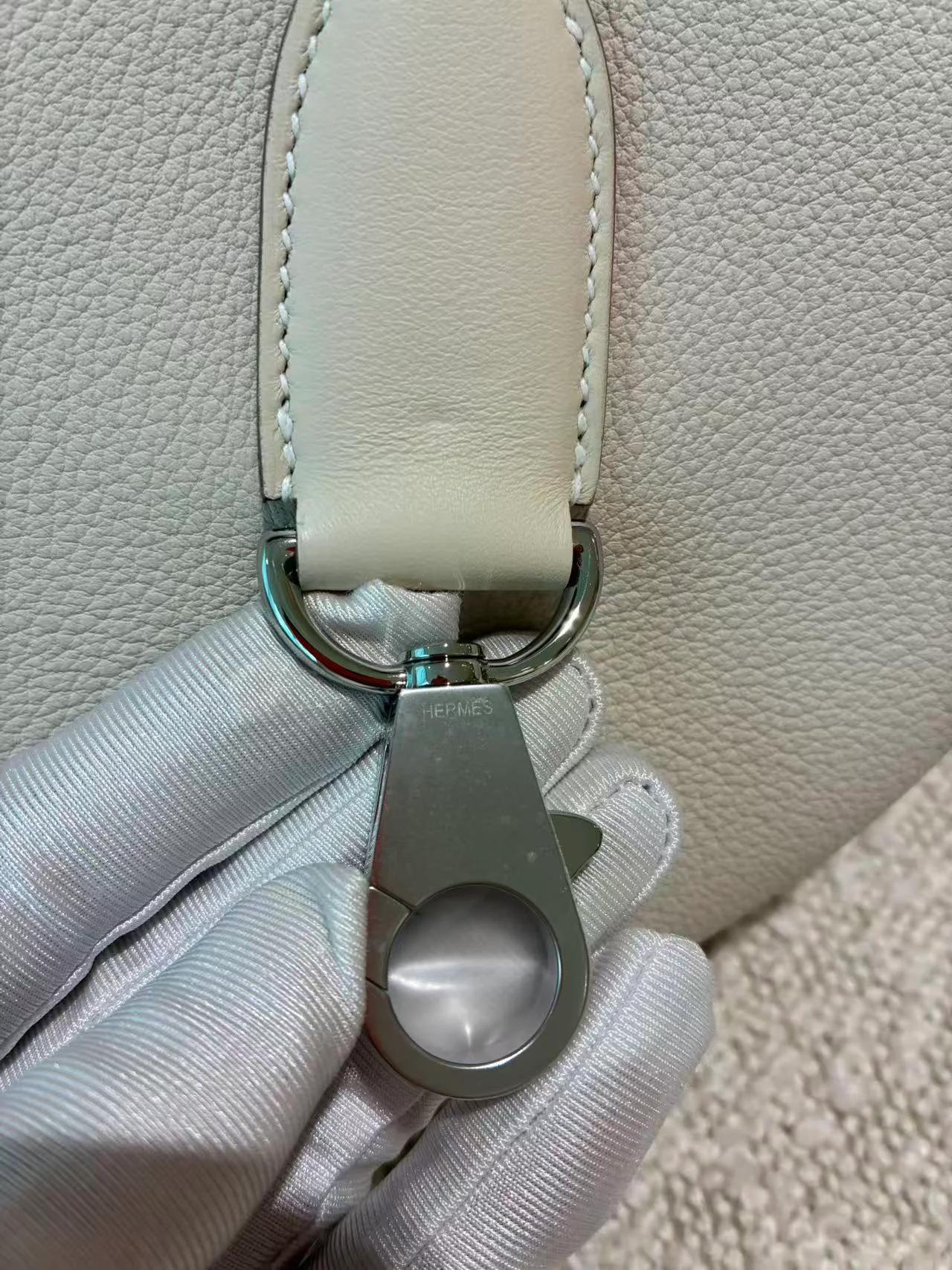 Brand New ( Rank N ) HERMÈS P'tit Arcon Shoulder bag Craie (10) Togo Swift Palladium hardware K (2025) - 15