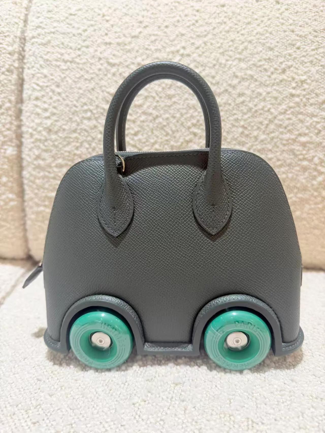 Brand New ( Rank N ) HERMÈS Limited Edition Bolide On Wheels Vert Vertigo (U4) Vert Mangrove (Q0) Epsom Palladium hardware K (2025) - 6