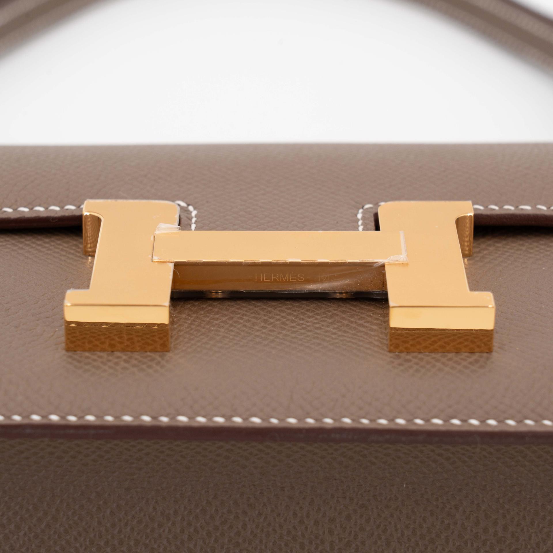 Brand New ( Rank N ) HERMÈS Constance Elan Etoupe (18) Epsom Gold hardware K (2025) - 9