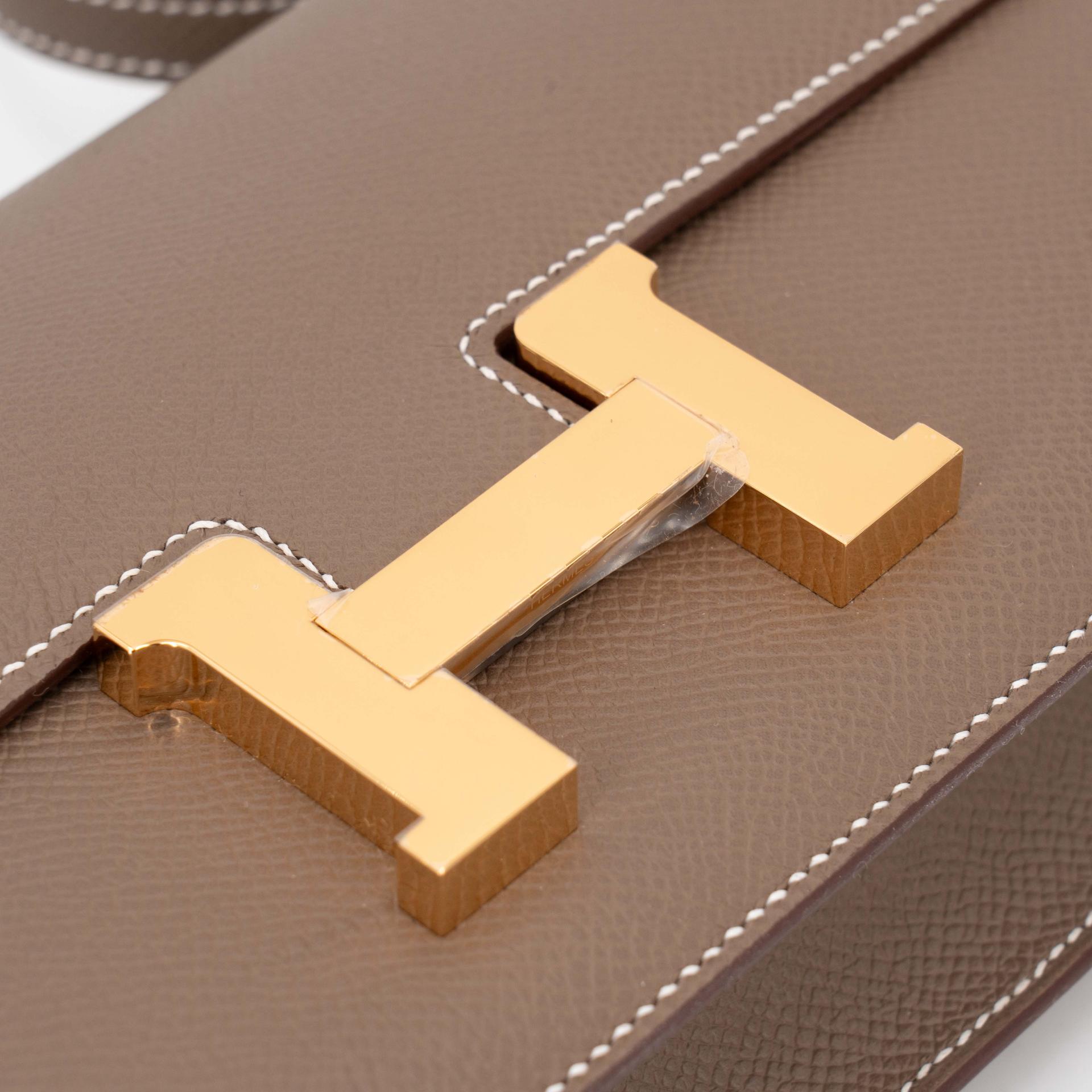 Brand New ( Rank N ) HERMÈS Constance Elan Etoupe (18) Epsom Gold hardware K (2025) - 4