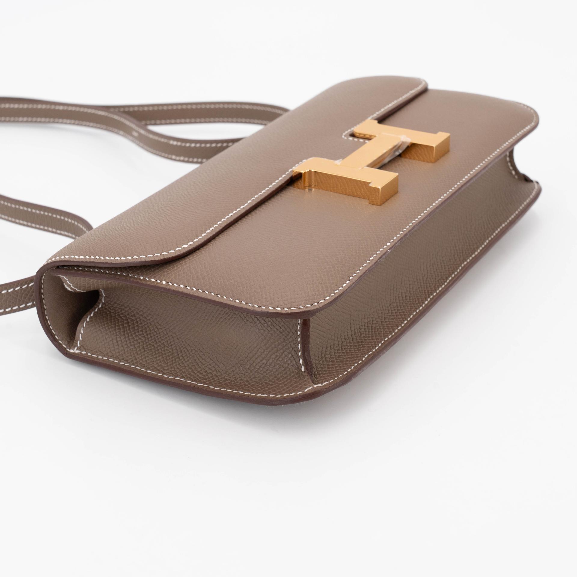 Brand New ( Rank N ) HERMÈS Constance Elan Etoupe (18) Epsom Gold hardware K (2025) - 5