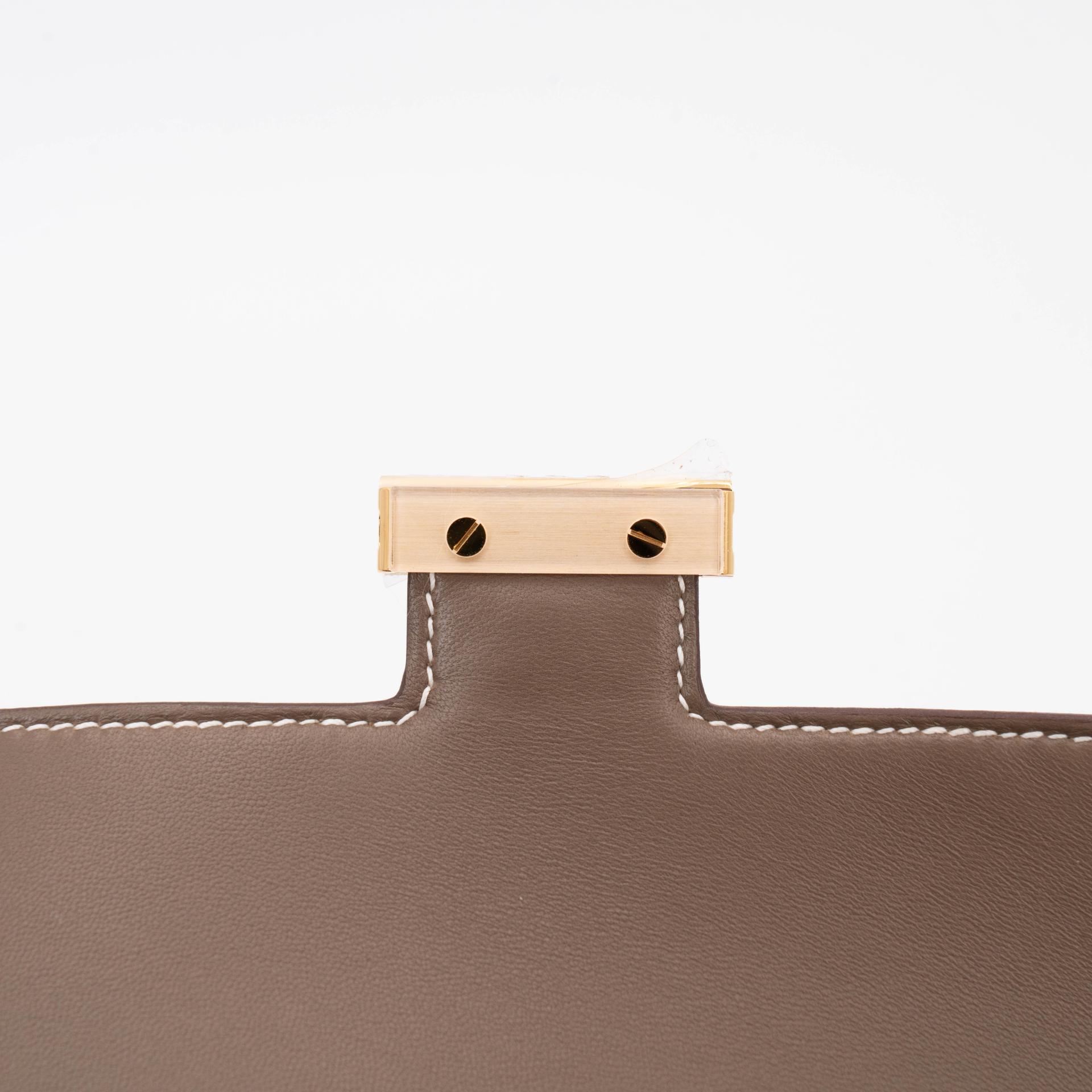 Brand New ( Rank N ) HERMÈS Constance Elan Etoupe (18) Epsom Gold hardware K (2025) - 13