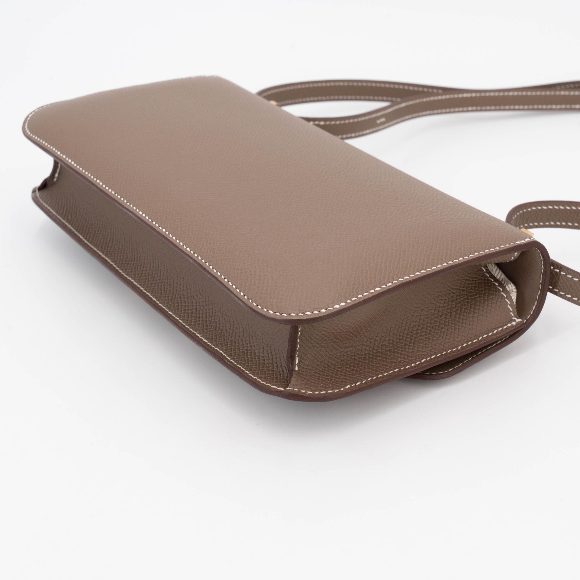 Brand New ( Rank N ) HERMÈS Constance Elan Etoupe (18) Epsom Gold hardware K (2025) - 7