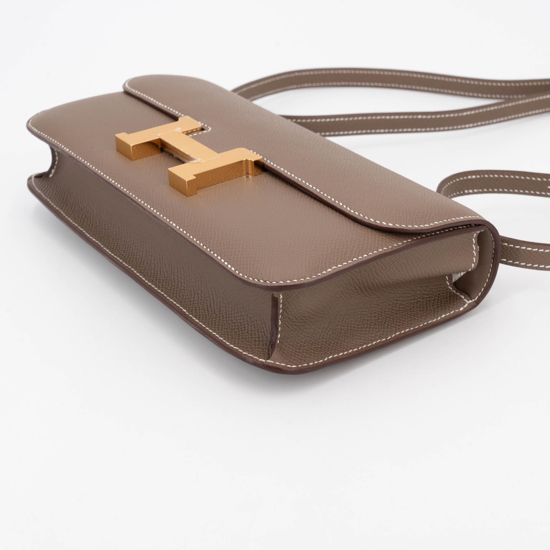 Brand New ( Rank N ) HERMÈS Constance Elan Etoupe (18) Epsom Gold hardware K (2025) - 6