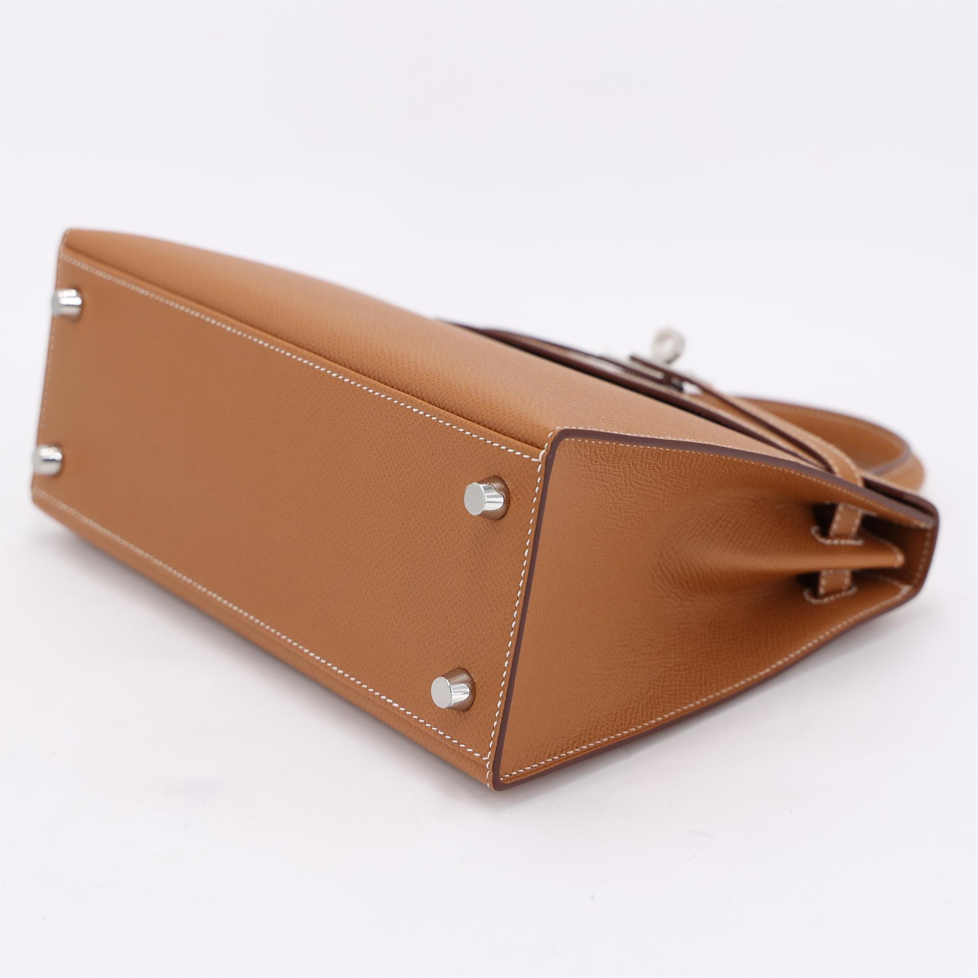 Brand New ( Rank N ) HERMÈS Kelly 25 Gold (37) Epsom Palladium hardware K (2025) - 5