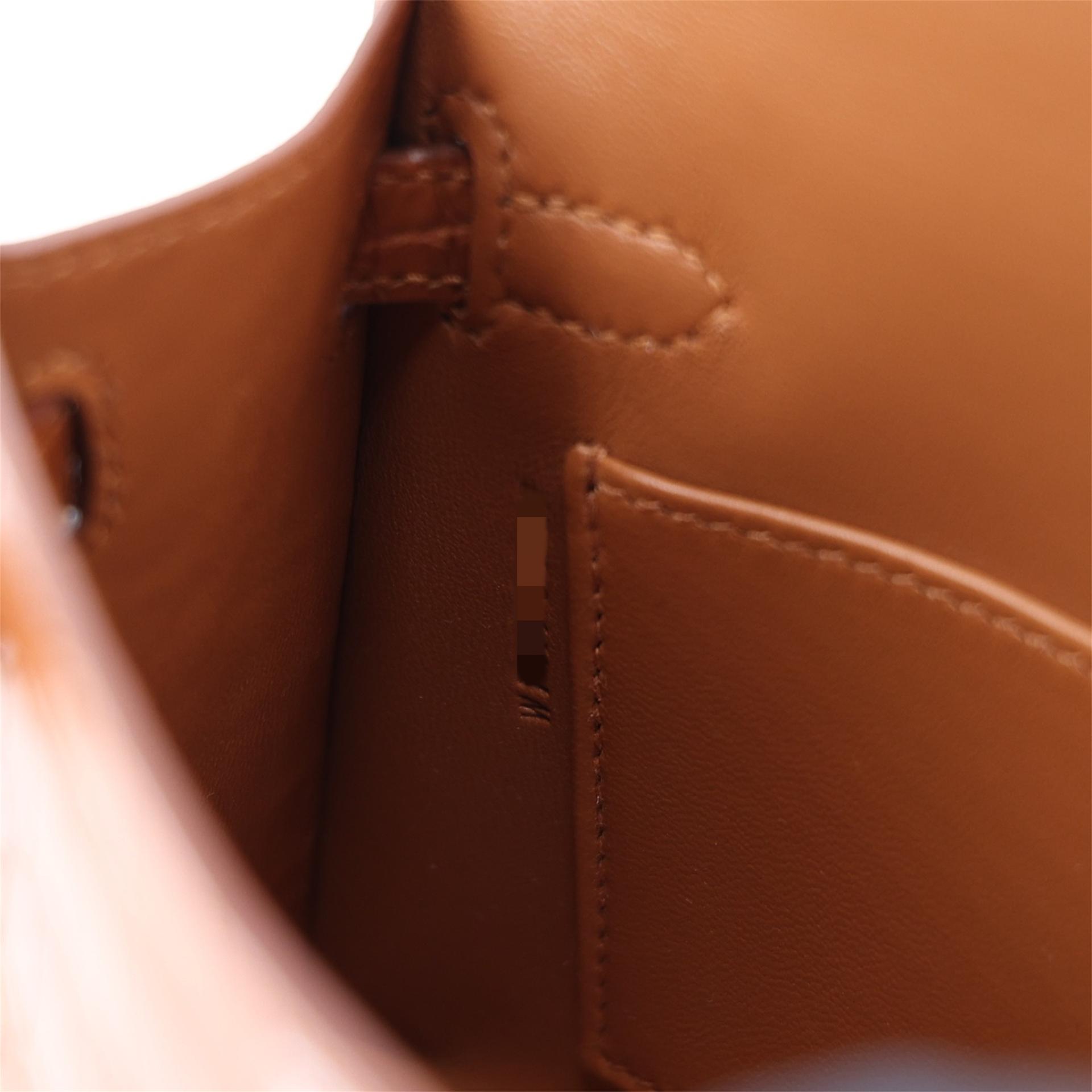 ランク NS 未使用品 HERMÈS エルメス ミニケリー2 ゴールド (37) クロコダイル アリゲーター マット シルバー金具 W刻印 (2024) - 14