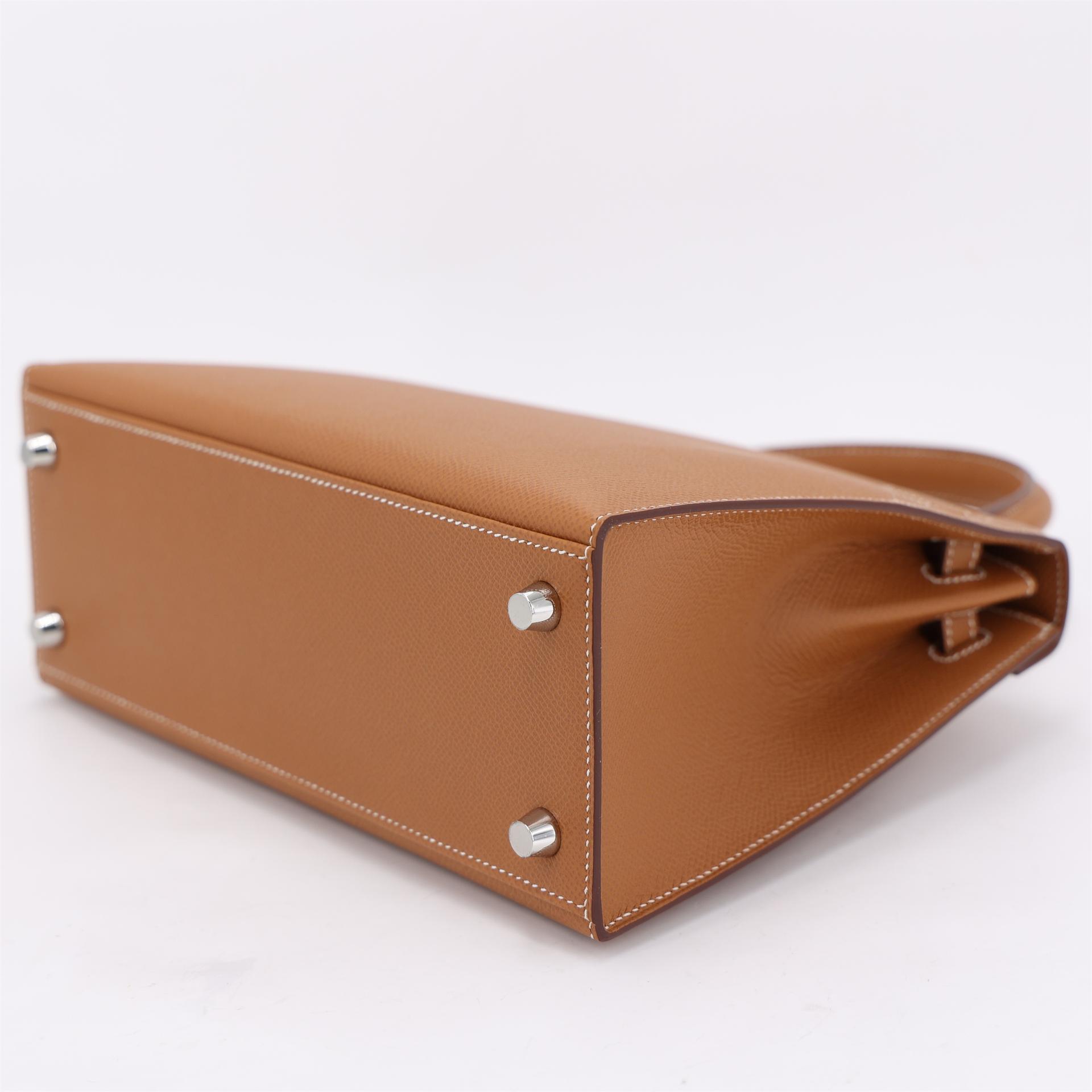 Brand New ( Rank N ) HERMÈS Kelly 25 Gold (37) Epsom Palladium hardware K (2025) - 7